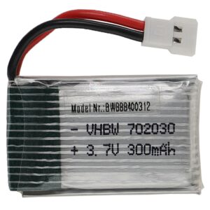 Bateria vhbw 300 mAh 3.7V Li-polymer XH 2.54 para Modelismo e Veículos Telecomandados
