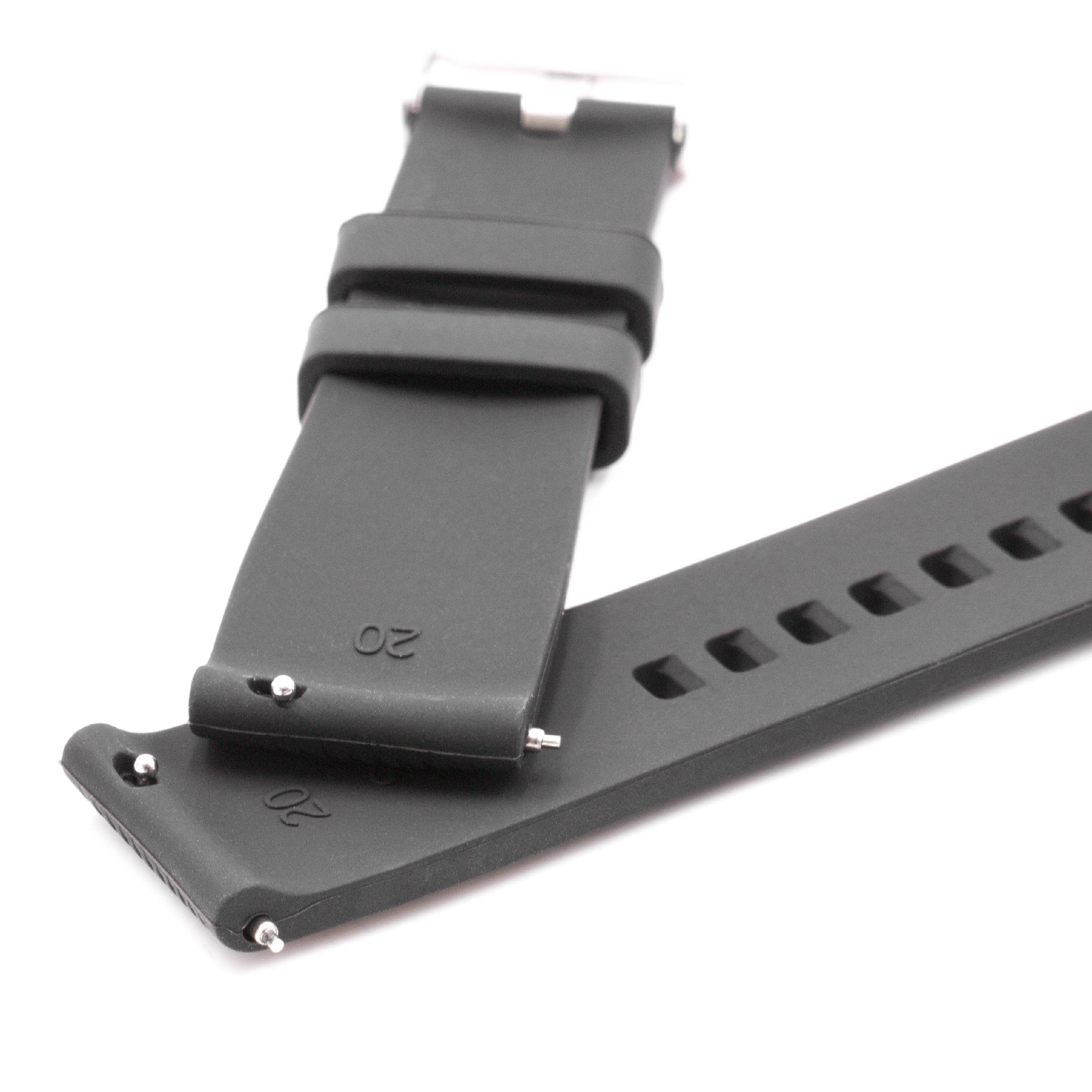 Pulseira S para Samsung Galaxy Watch - Silicone Preto, 20mm, 11.1 + 73 cm