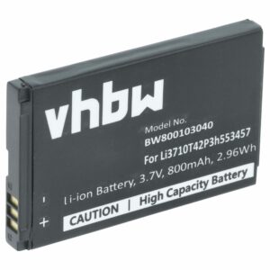 Bateria vhbw para ZTE Li3710T42P3h553457, LI3709T72P3H553447 - 800 mAh 3.7 V Li-Ion