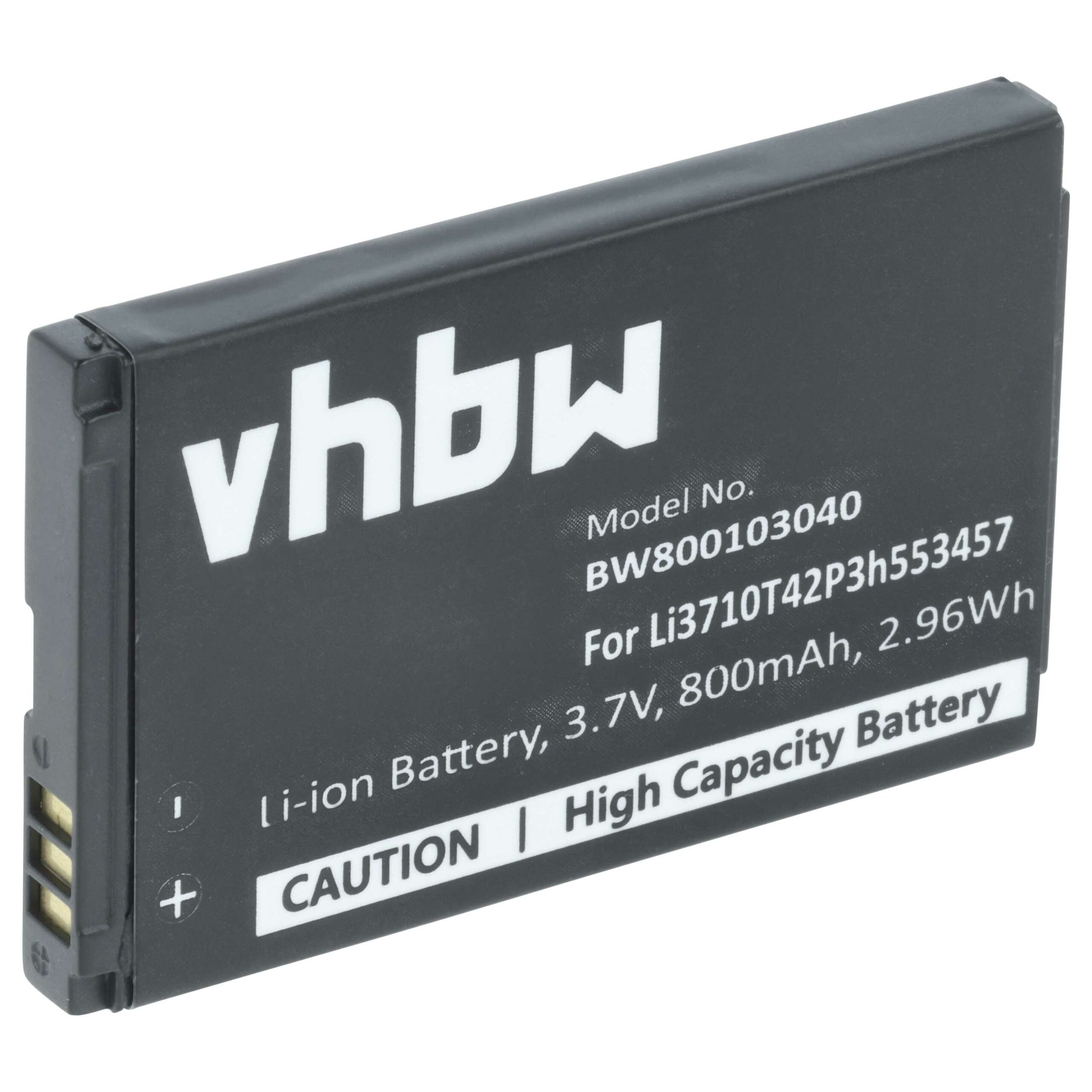 Bateria vhbw para ZTE Li3710T42P3h553457, LI3709T72P3H553447 - 800 mAh 3.7 V Li-Ion