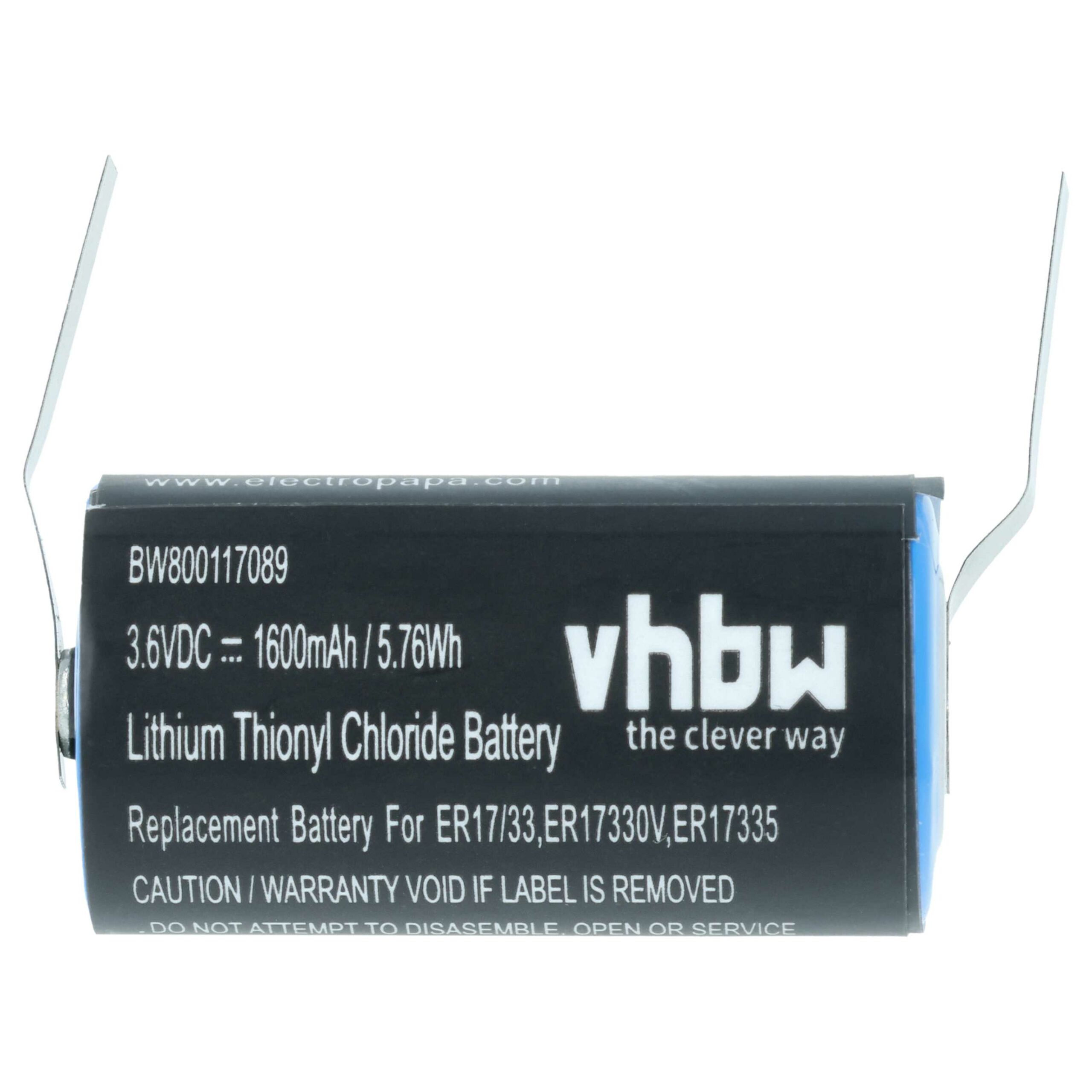 Bateria de substituição vhbw para Maxell ER17/33 - 1600 mAh 3.6 V Li-MnO2 - Image 3