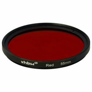 Filtro Vermelho vhbw para Objetivas de Câmara com Rosca de 55 mm