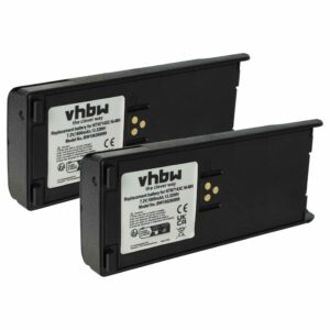 2x Bateria para Rádio Motorola NTN7143B, NTN7143C, NTN7143A, NTN7143 - 1800 mAh 7.5 V NiMH + Clipe de Cinto vhbw