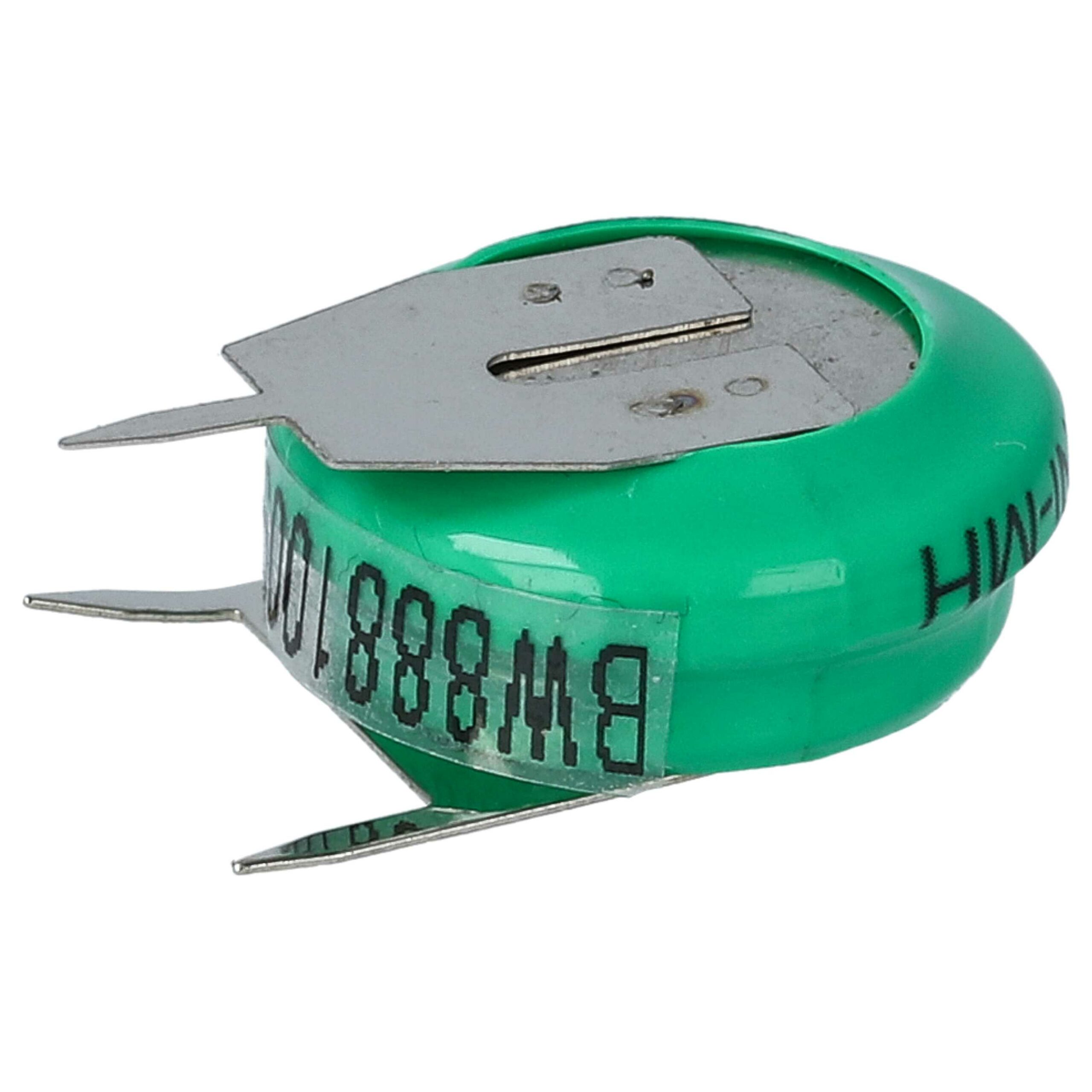Bateria de Célula de Botão V80H NiMH 80 mAh 1.2V com 3 Pinos - vhbw