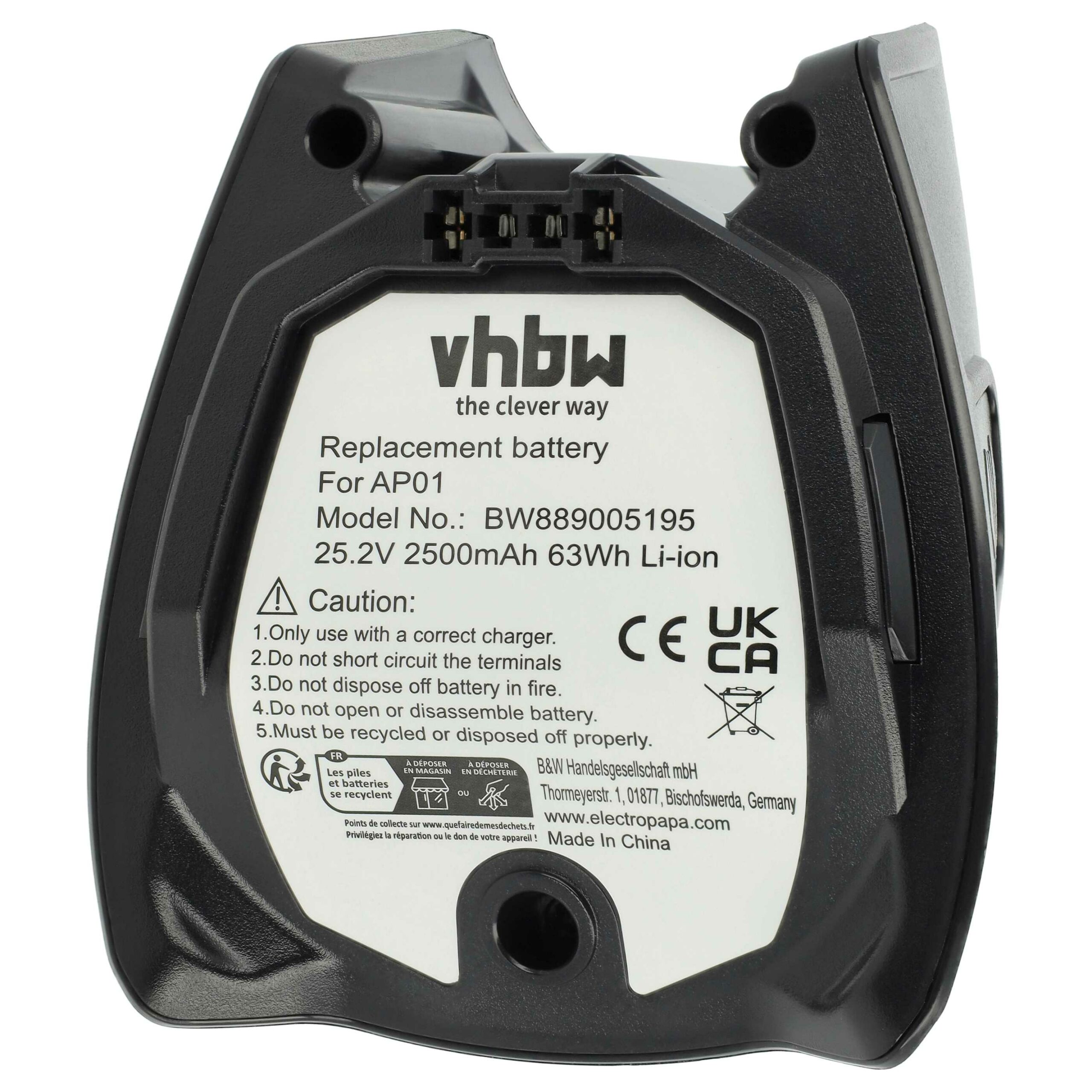 Bateria vhbw para Miele 2500mAh 25.2V Li-Ion (compatível AP01, HX-LA, AP02, HS19) - Image 3