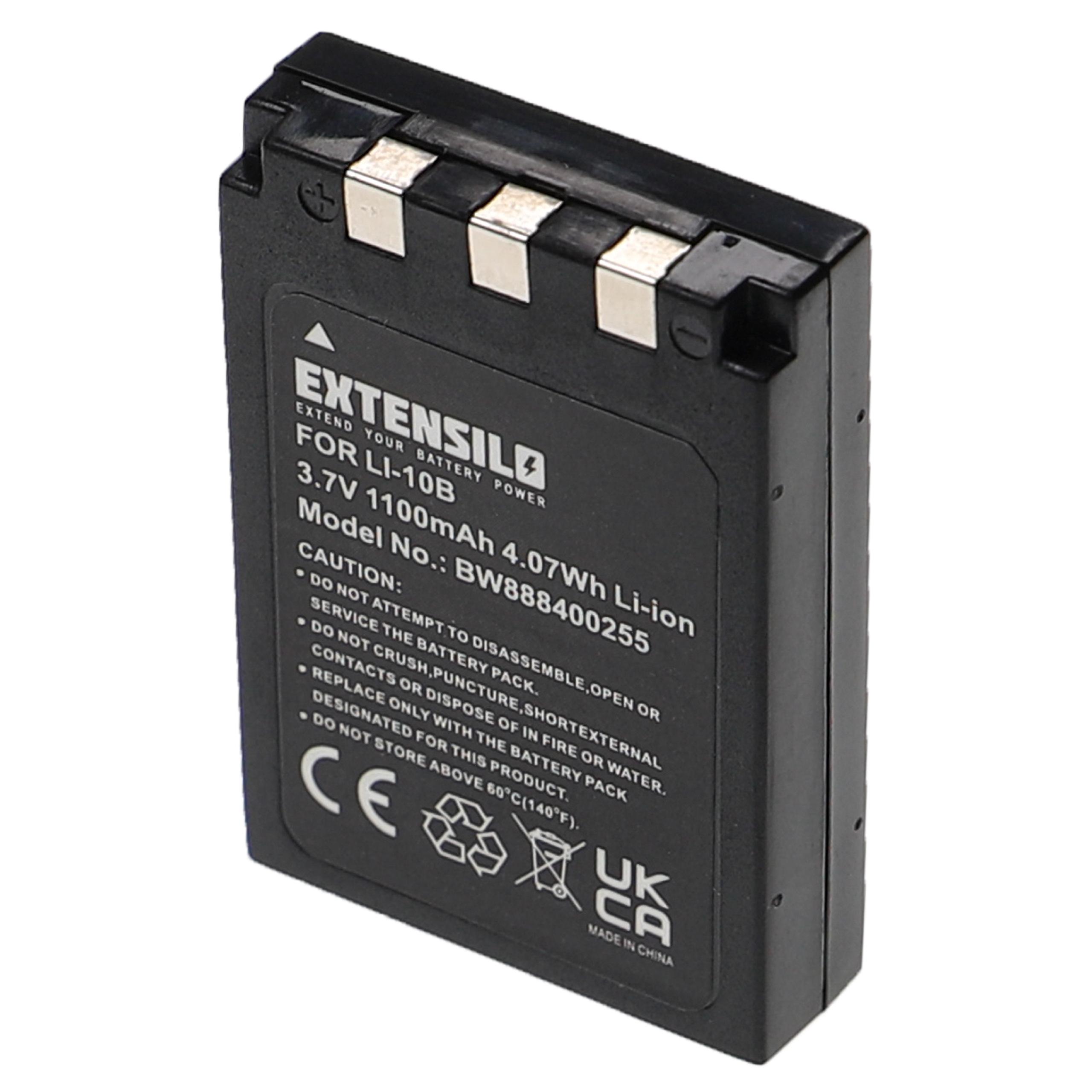 3x Bateria EXTENSILO Li-Ion compatível com Olympus Li-10B, Li-12B - 1100mAh, 3.7V - Image 3