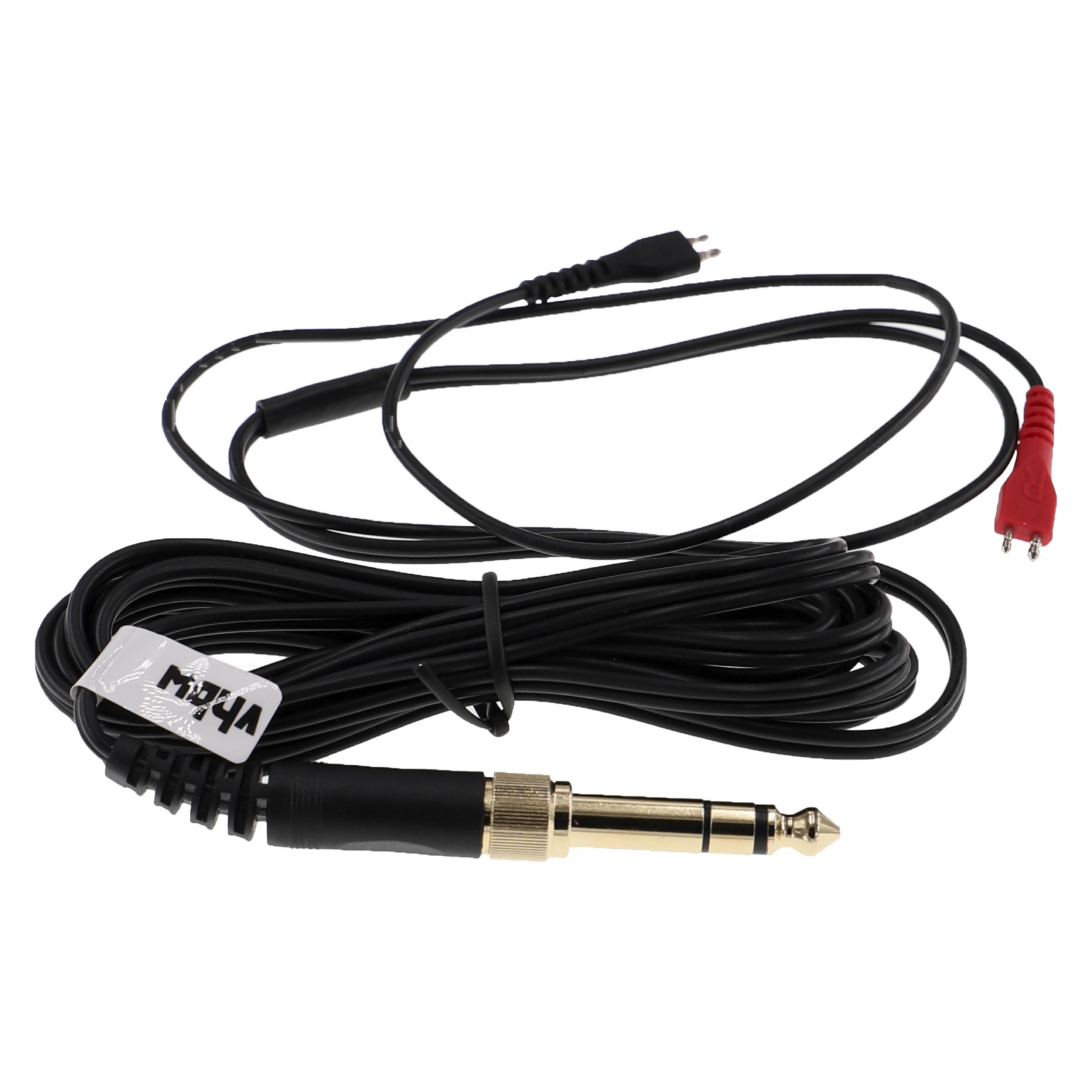 Cabo de Áudio vhbw para Auscultadores Sennheiser HD580 com Adaptador 6.3mm, 2m