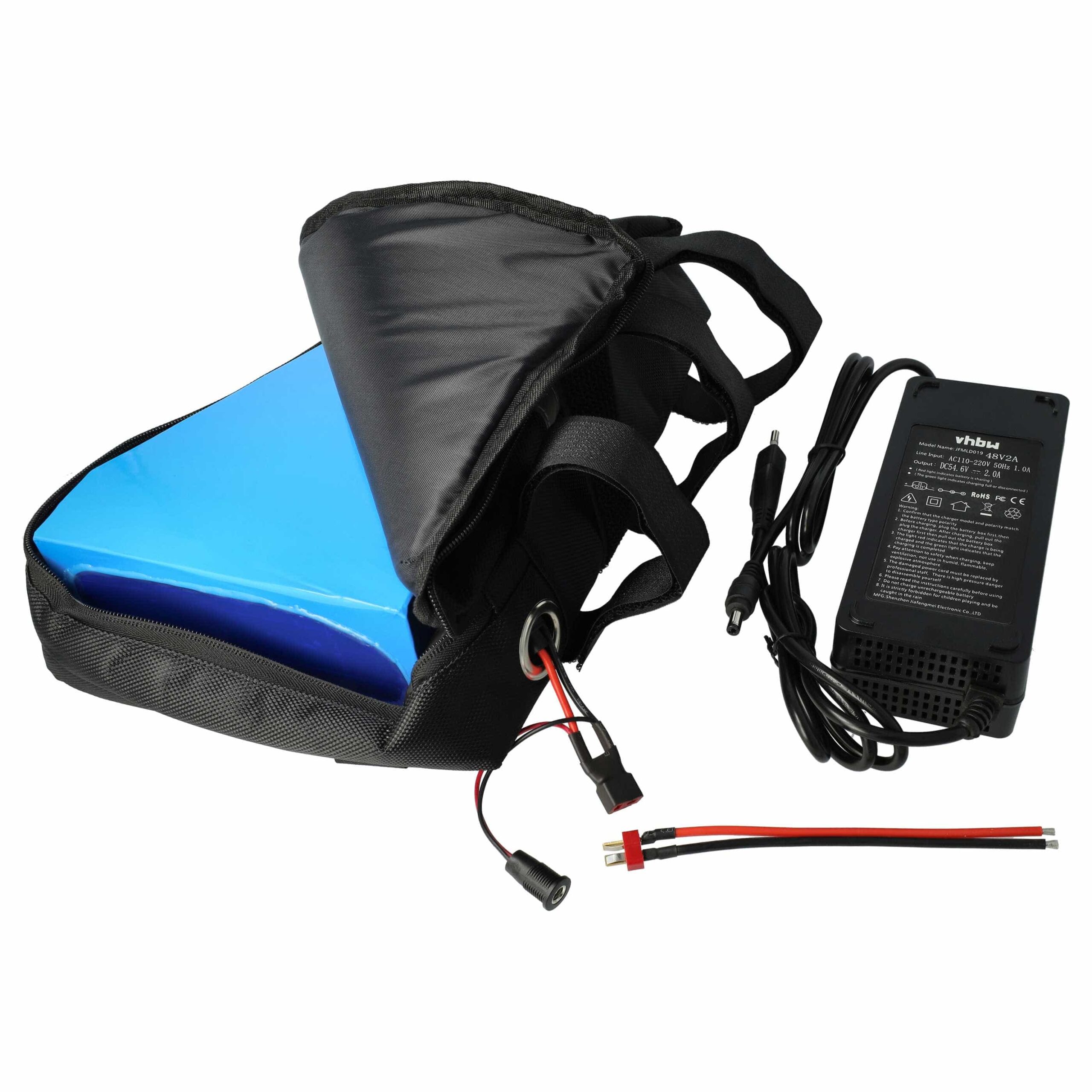 Bateria para E-Bike e Pedelec vhbw 48 V 15000 mAh com Carregador e Bolsa