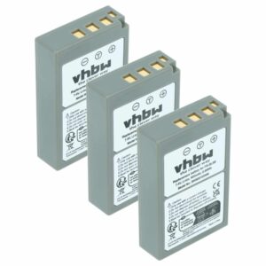 3x Bateria compatível Olympus PS-BLS5, BLS50, BLS-5, BLS-50 - 900mAh, 7.2V, Li-Ion