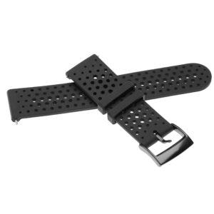 Pulseira para Smartwatch Suunto - 24mm, Silicone Preto (13,4 + 9,5 cm)