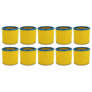10x Filtro de Cartucho vhbw Compatível com Einhell 2351110 para Aspiradores Güde, Azul/Amarelo