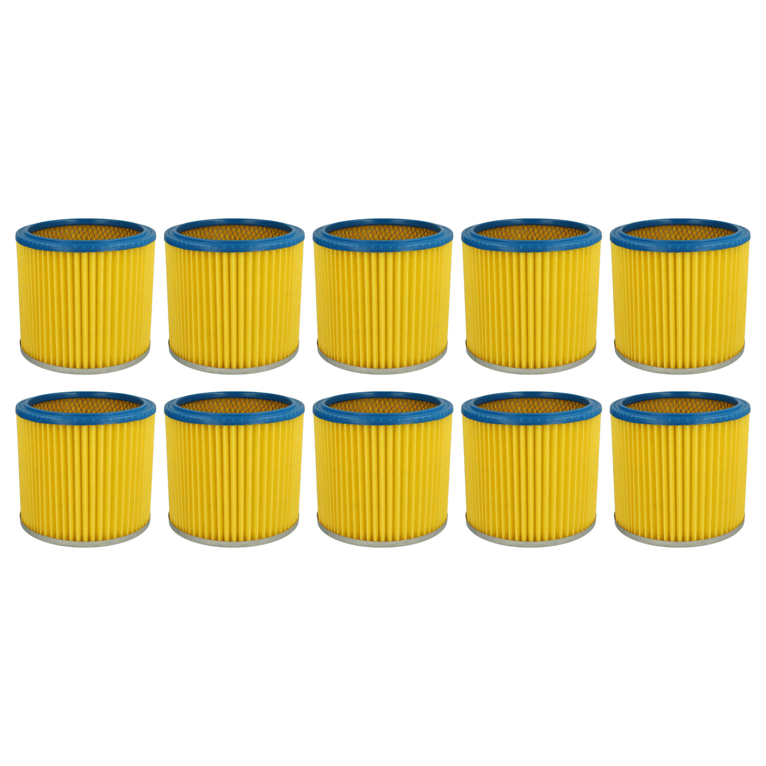 10x Filtro de Cartucho vhbw Compatível com Einhell 2351110 para Aspiradores Güde, Azul/Amarelo