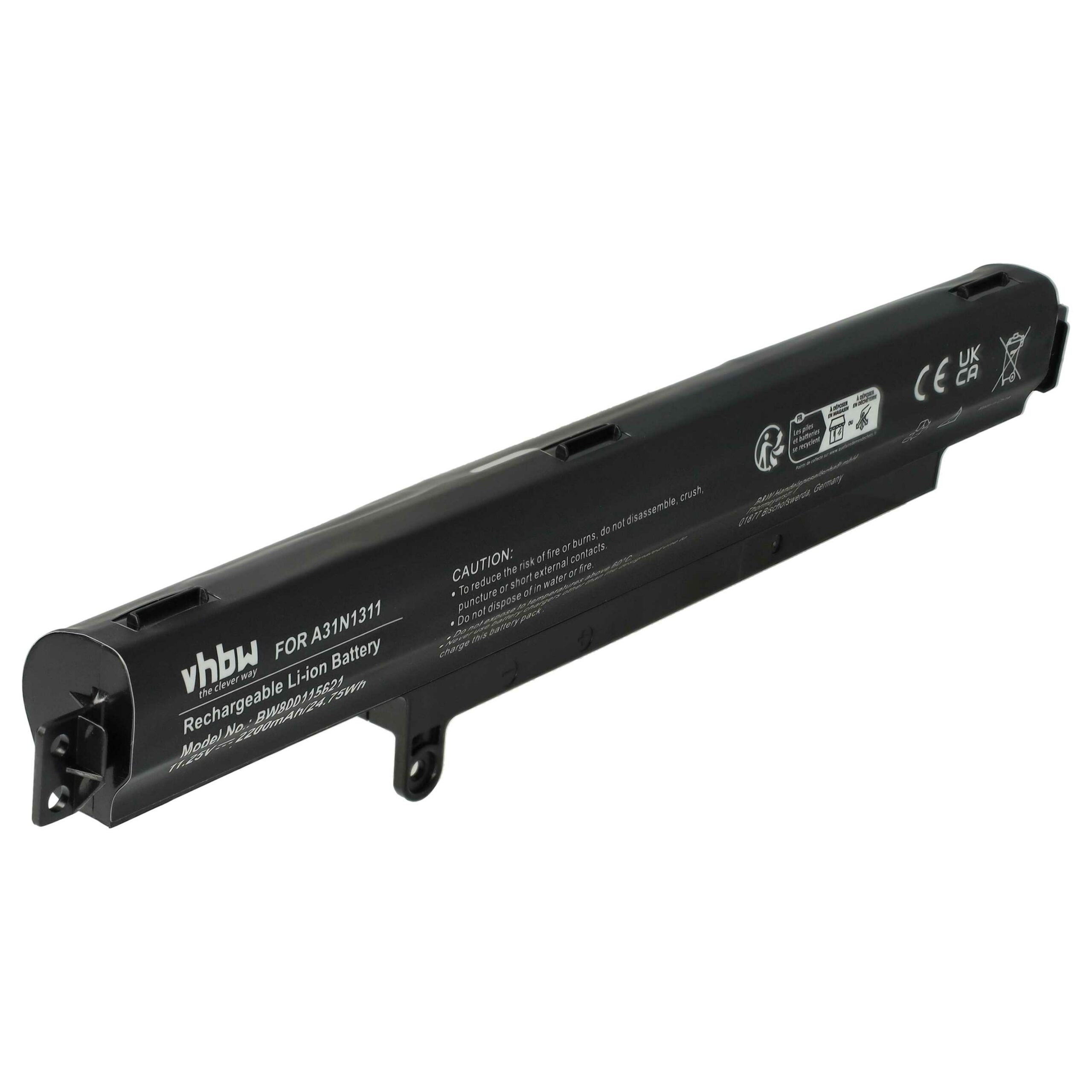 Bateria vhbw para Asus A31-N1311 - 2200 mAh 11.25 V Li-Ion