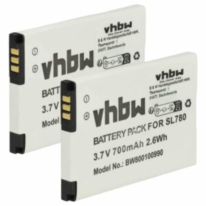 2x Bateria vhbw para Gigaset 4250366817255 - Telefone Fixo DECT 700 mAh 3.7 V Li-Ion