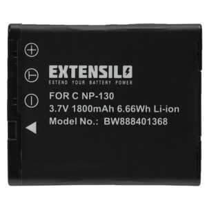 Bateria EXTENSILO para Casio NP-130, NP-130A - 1800mAh, 3.7V, Li-Ion