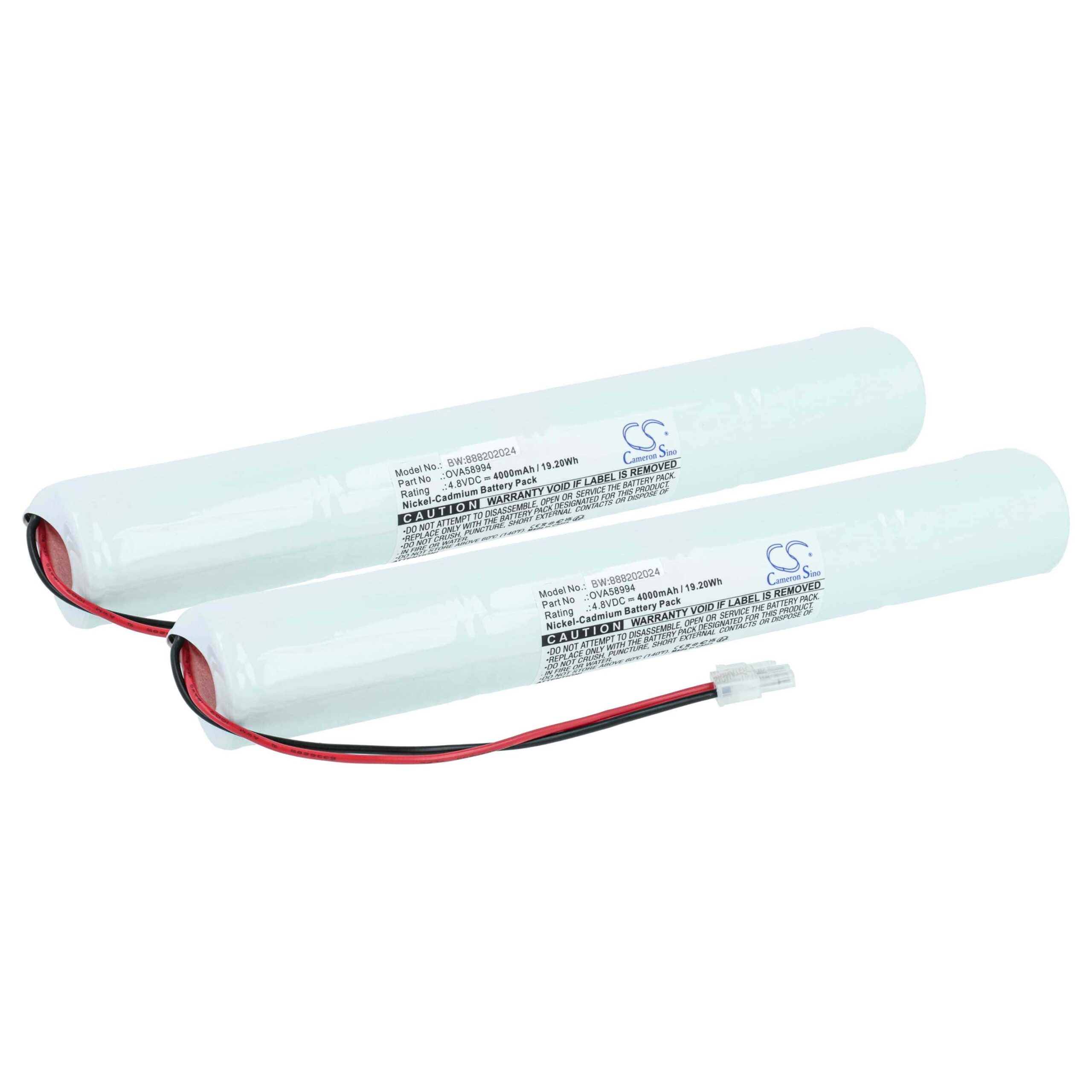 Bateria de Emergência 2x vhbw Compatível Schneider OVA58994 - 4000 mAh 4.8 V NiCd