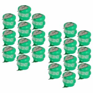 20x Pilhas Recarregáveis tipo V40H 2 Contactos vhbw 40 mAh 2.4V NiMH para Lâmpadas Solares e Construção de Modelos