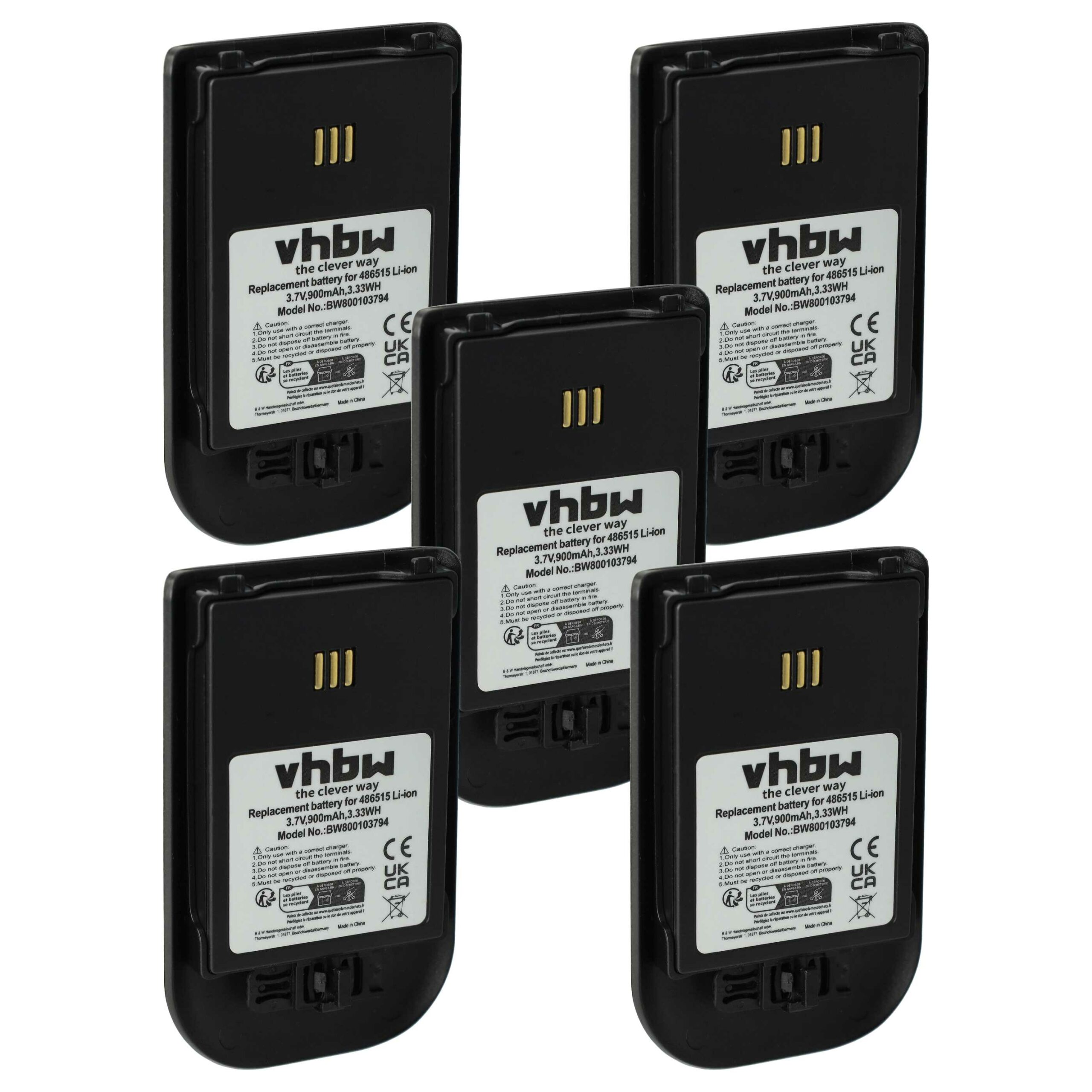 5x Bateria substitui Alcatel 3BN78404AA para telefone fixo Ericsson - 900 mAh 3.7 V Li-Ion