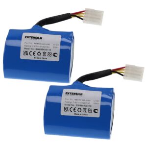 2x Bateria EXTENSILO para Neato 945-0024, 945-0006, 205-0001, 945-0005 - 4400mAh 7.4V Li-Ion