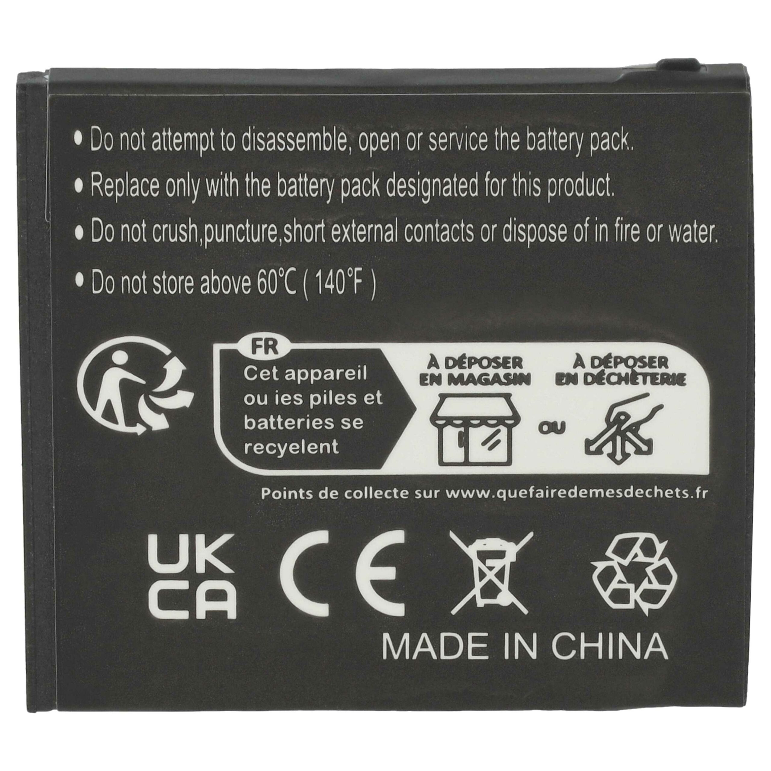 Bateria de substituição para Doro SHELL01A - 800 mAh 3.7 V Li-Ion vhbw - Image 4