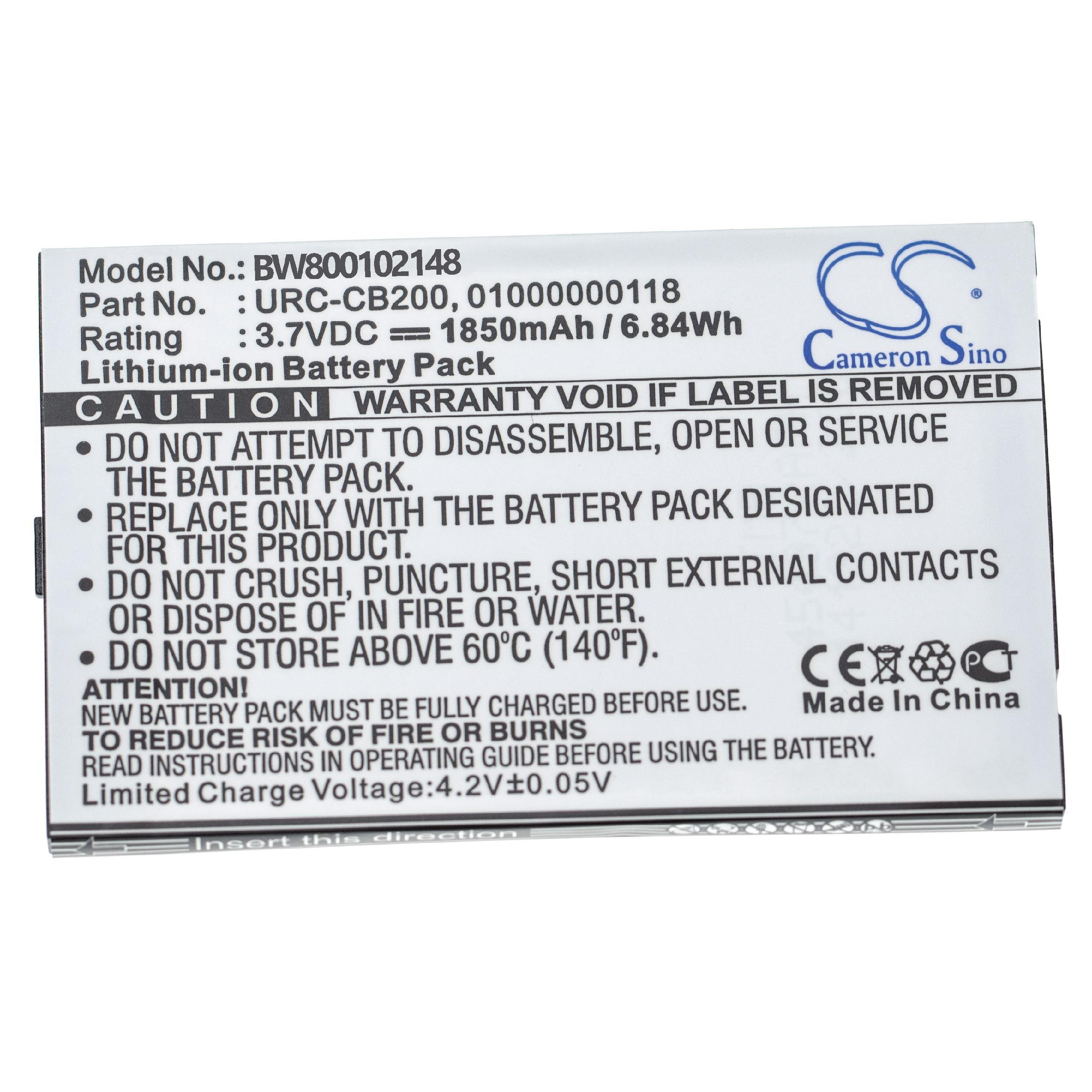 Bateria de Substituição para Comando Sonos 01000000118, URC-CB200 - 2000 mAh 3.7 V Li-Ion vhbw