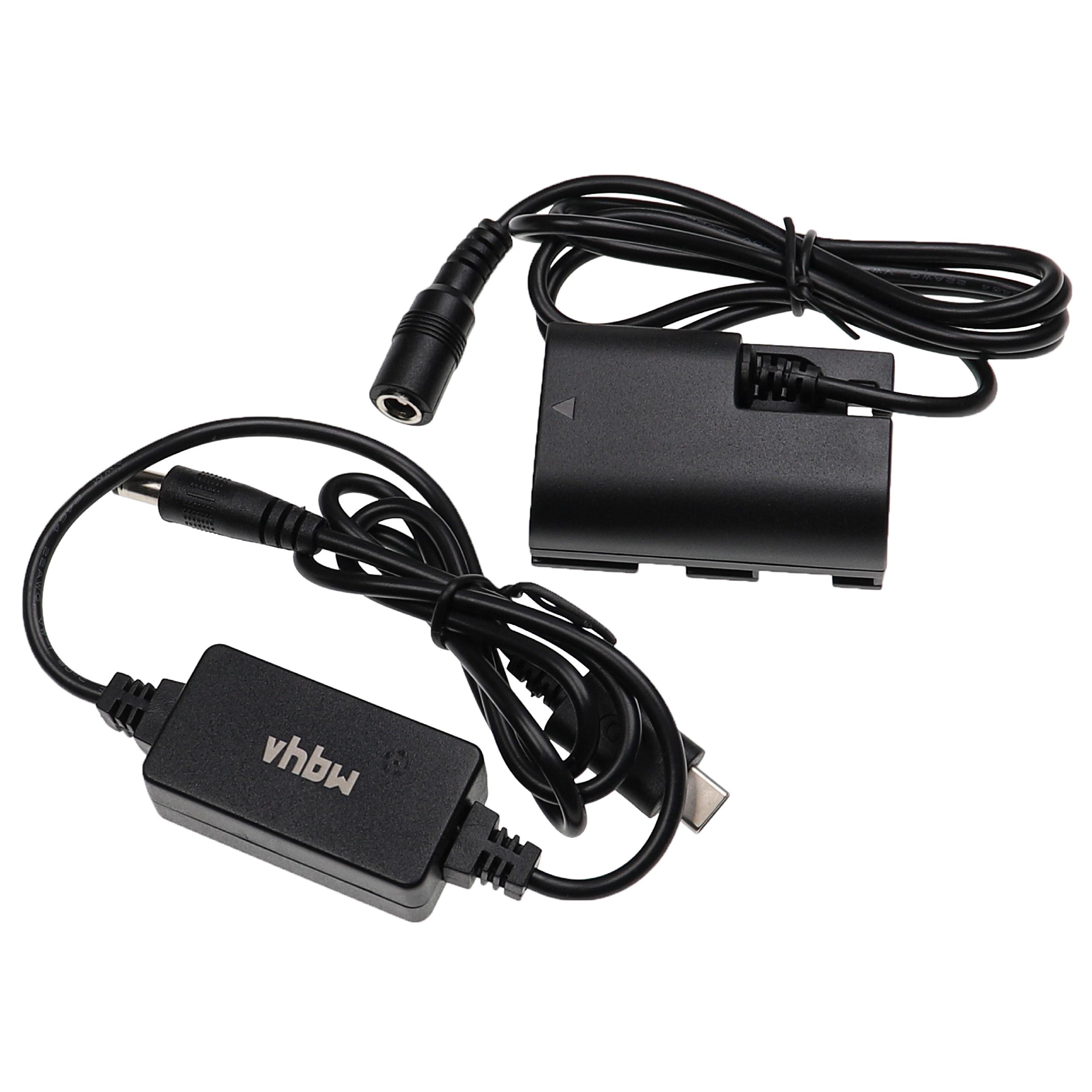 Alimentação USB para Canon ACK-E6 + Acoplador DC - vhbw 8.4V 3.0A 2m - Image 2