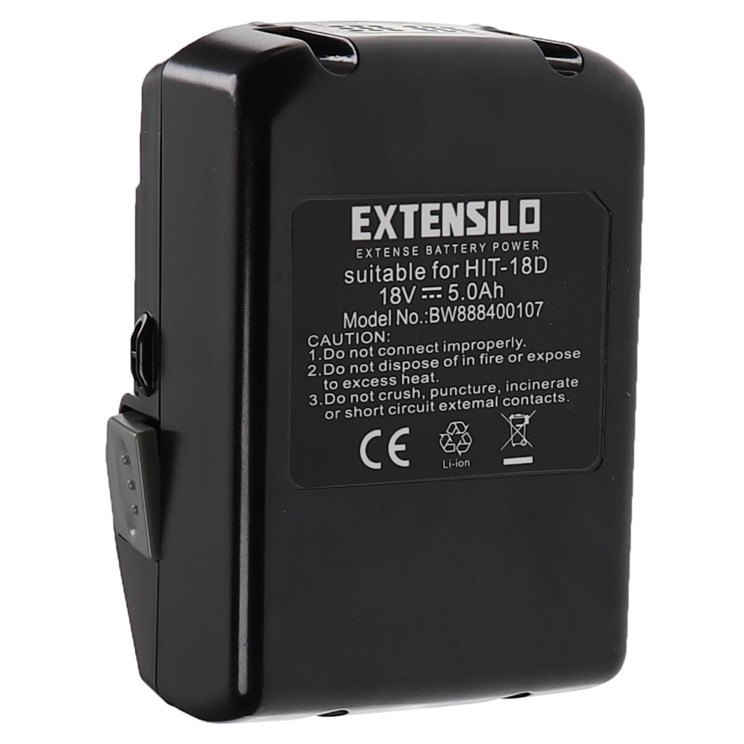 Bateria EXTENSILO para Hitachi Hikoki 18 V 5000 mAh Li-Ion (substitui 33055, 330068, 330067, 330139) - Image 2