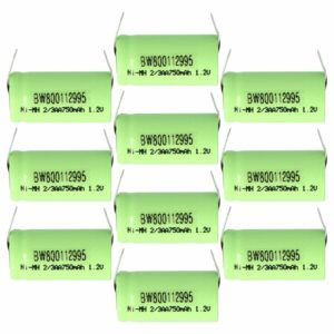 Bateria NiMH 2/3AA 750 mAh 1.2V vhbw - Pack 10 Unidades para Modelos RC