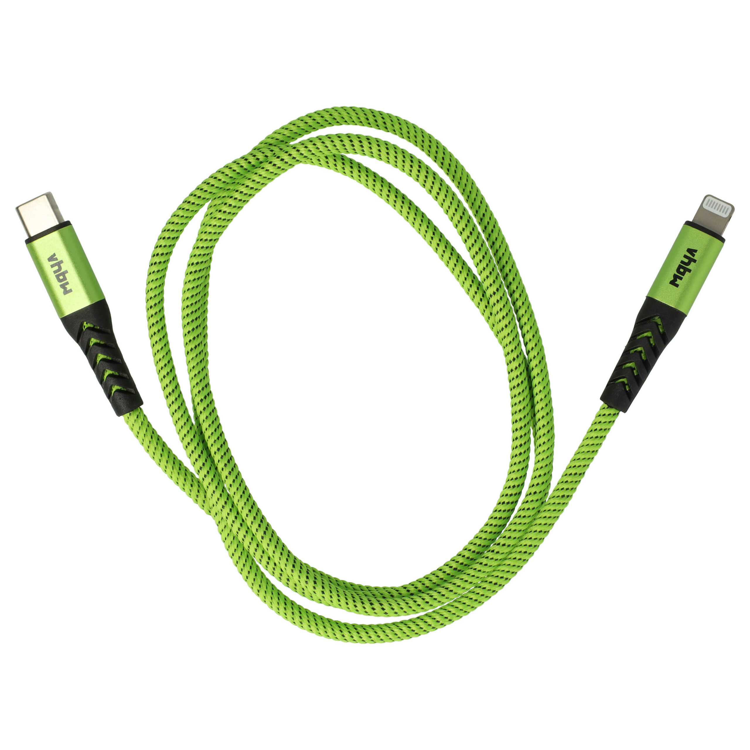 Cabo Lightning USB-C Thunderbolt 3 para Apple MacBook iPhone iPad - vhbw 100cm Verde Preto