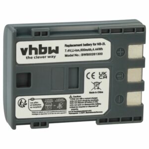 Bateria vhbw para Câmaras Canon - Substitui NB-2LH, NB-2L - 600 mAh 7.2 V Li-Ion