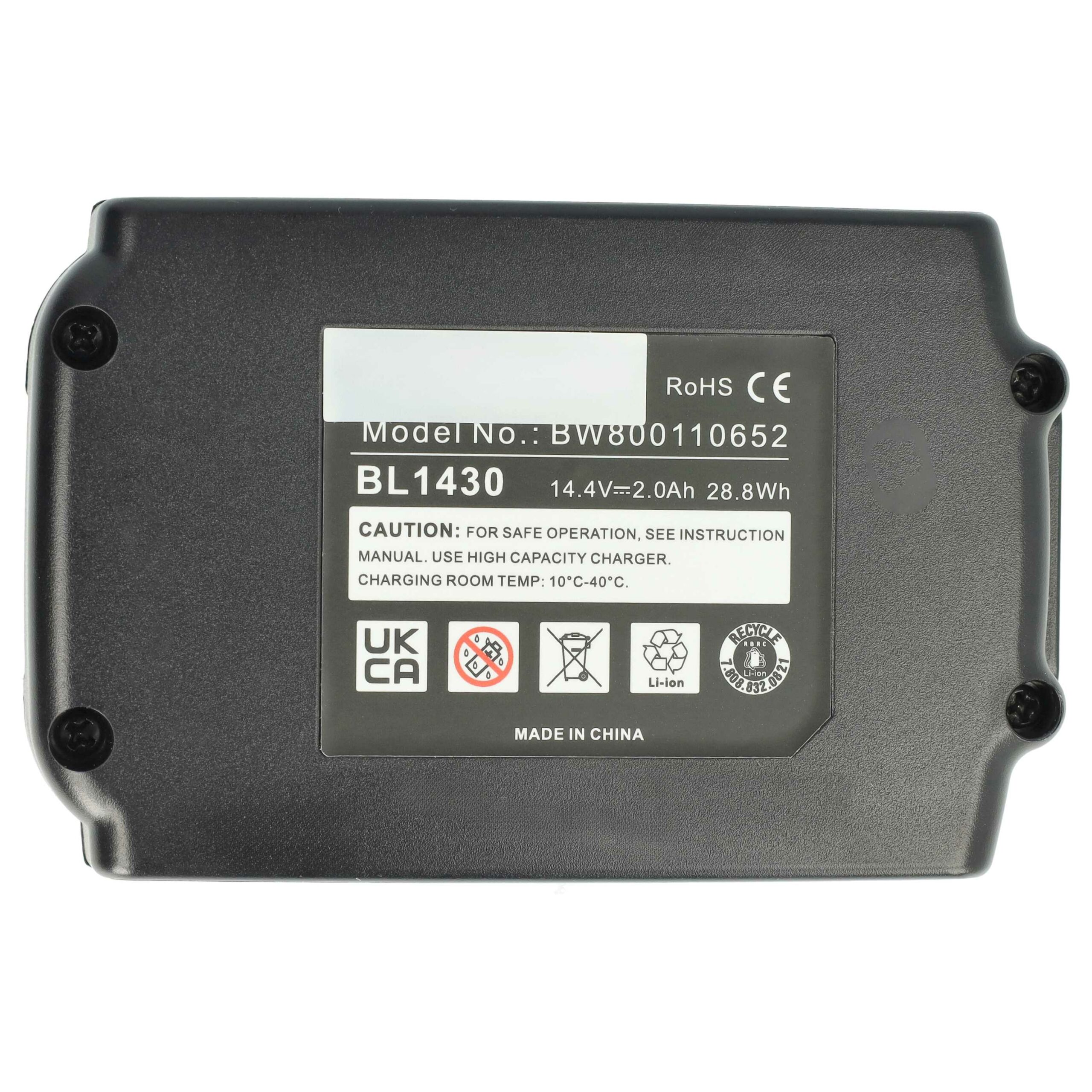 3x Bateria compatível Makita 194065-3, 194066-1, BL1415, BL1430 - 2000 mAh, 14.4 V, Li-Ion - Image 3