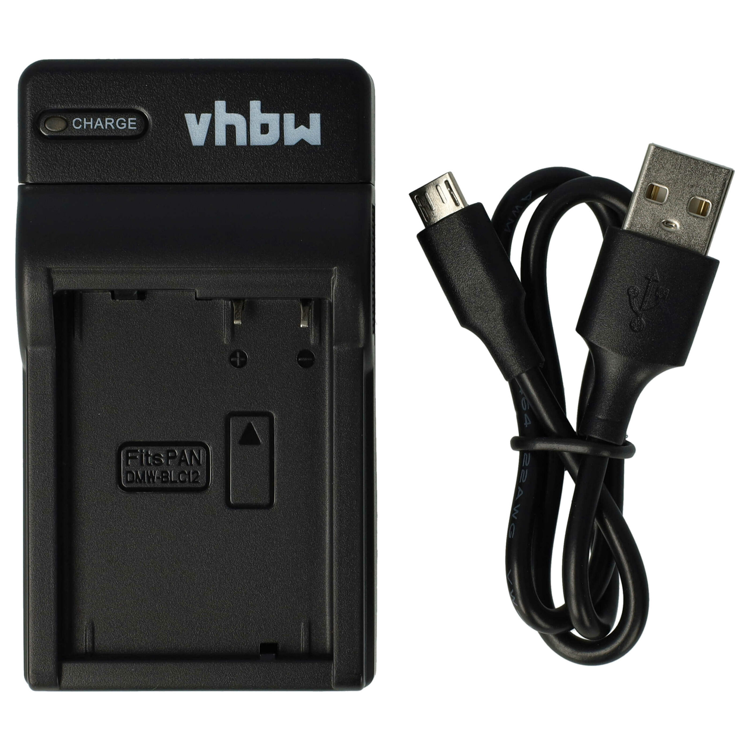 Carregador de Bateria USB-C + Cabo USB-C vhbw para Câmaras Leica, Panasonic, Sigma - 0,5 A