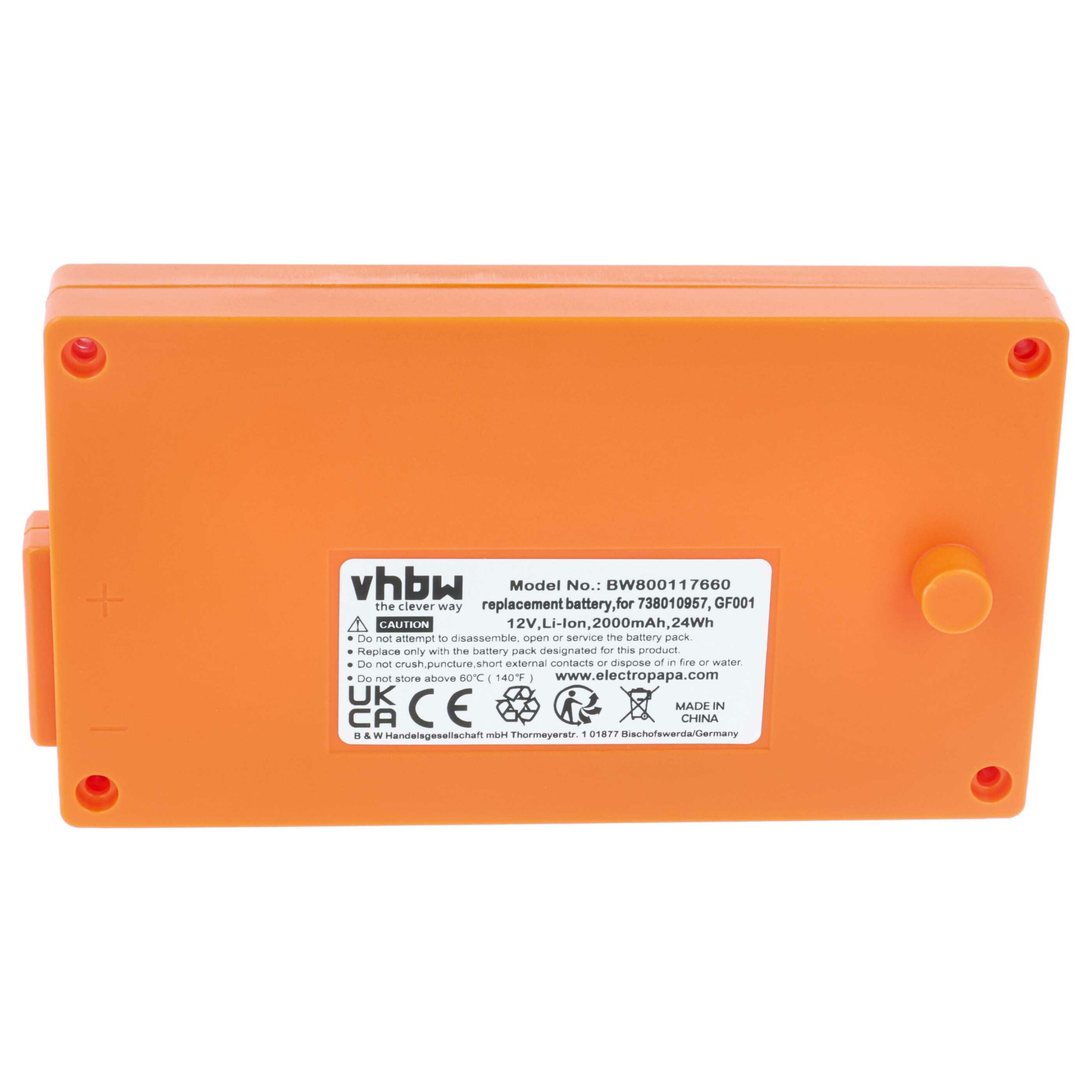 2 Baterias de Substituição vhbw para Telecomando Gross Funk RGRO1215, GF001, 738010957, 100-000-134 - 2000 mAh - Image 3