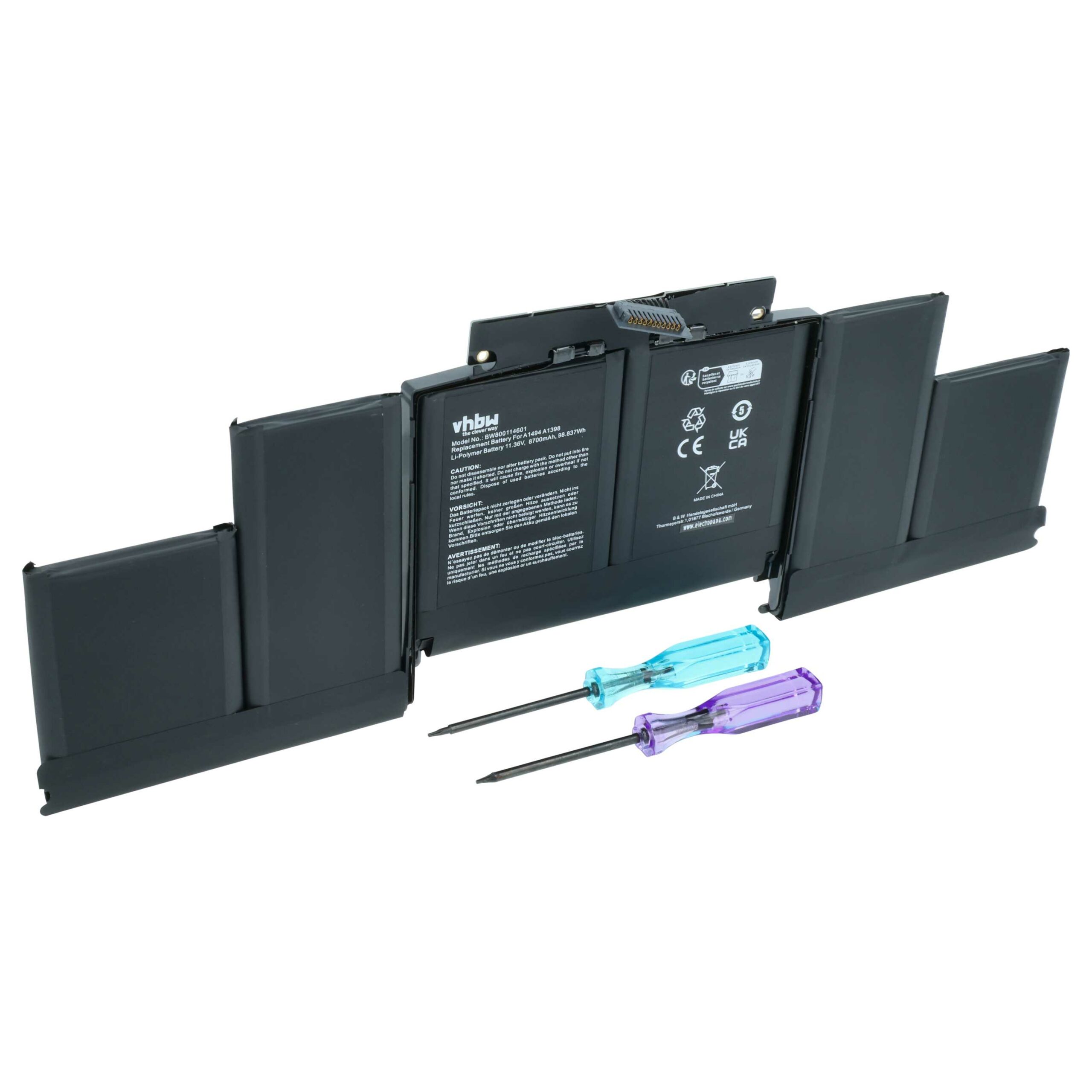 Bateria vhbw para Apple A1494, A1618 - 8700 mAh 11.36 V Li-polymer