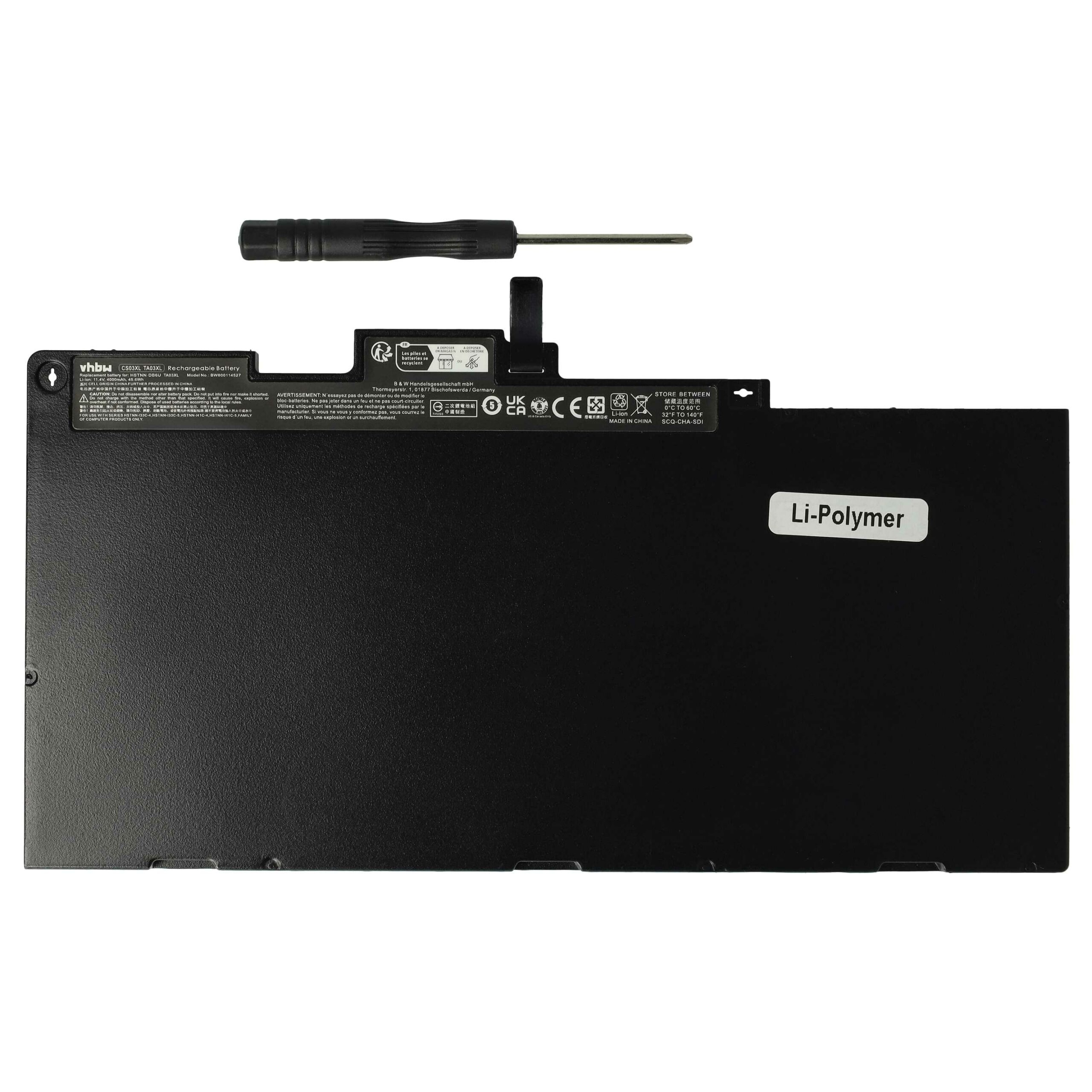 Bateria vhbw para Portátil HP - 4000 mAh 11.4 V Li-polymer (Substitui 854047-141, 800231-141, 800513-001)
