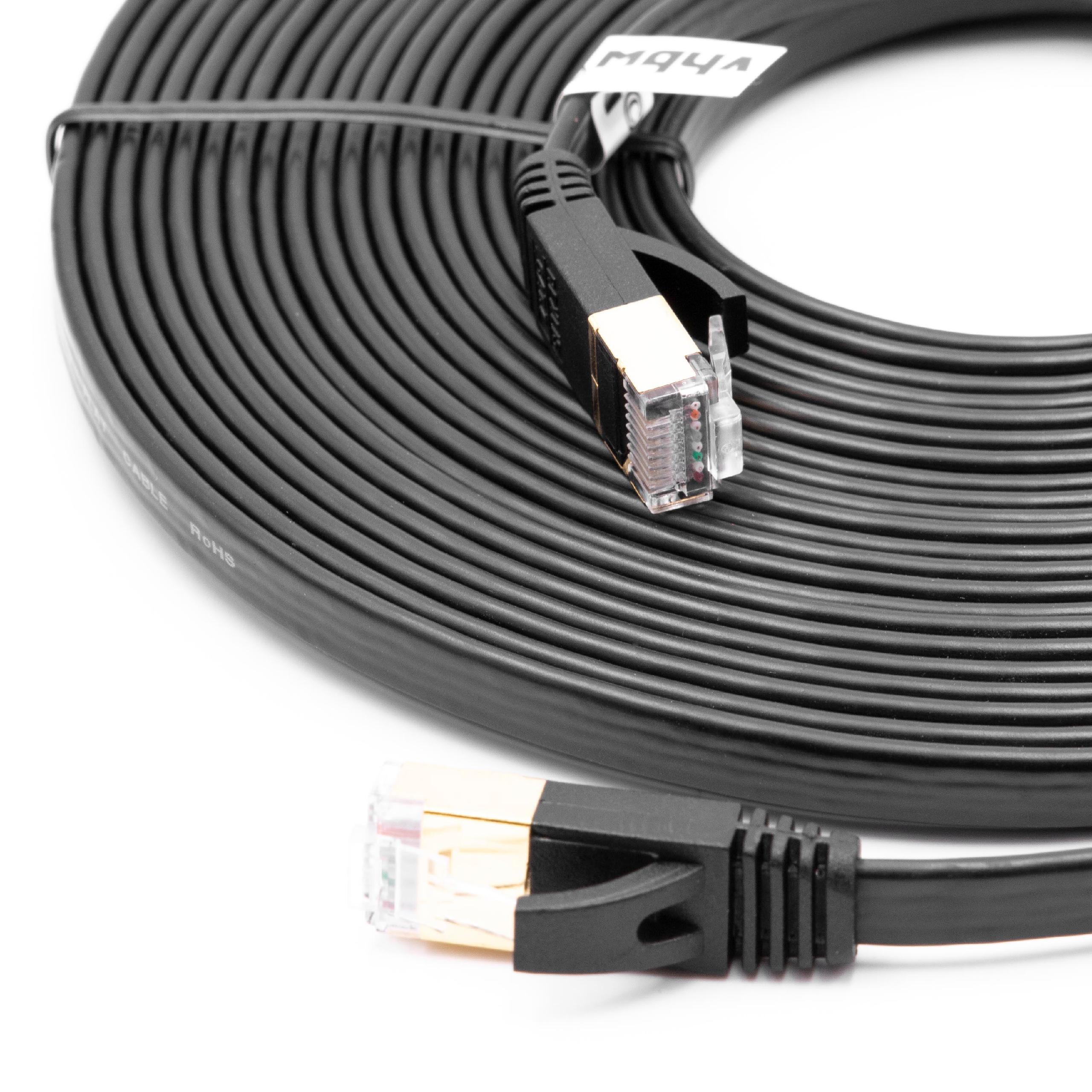 Cabo Ethernet Cat.7 Plano vhbw para Rede Doméstica e Escritório - 8 m, Preto - Image 2