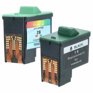 2 Cartuchos de Tinta vhbw Compatível com Lexmark 10N0227, 16, 10N0026, 10N0217, 27, 17, 26, 10N0016 A920 - Preto/Ciano/Magenta/Amarelo