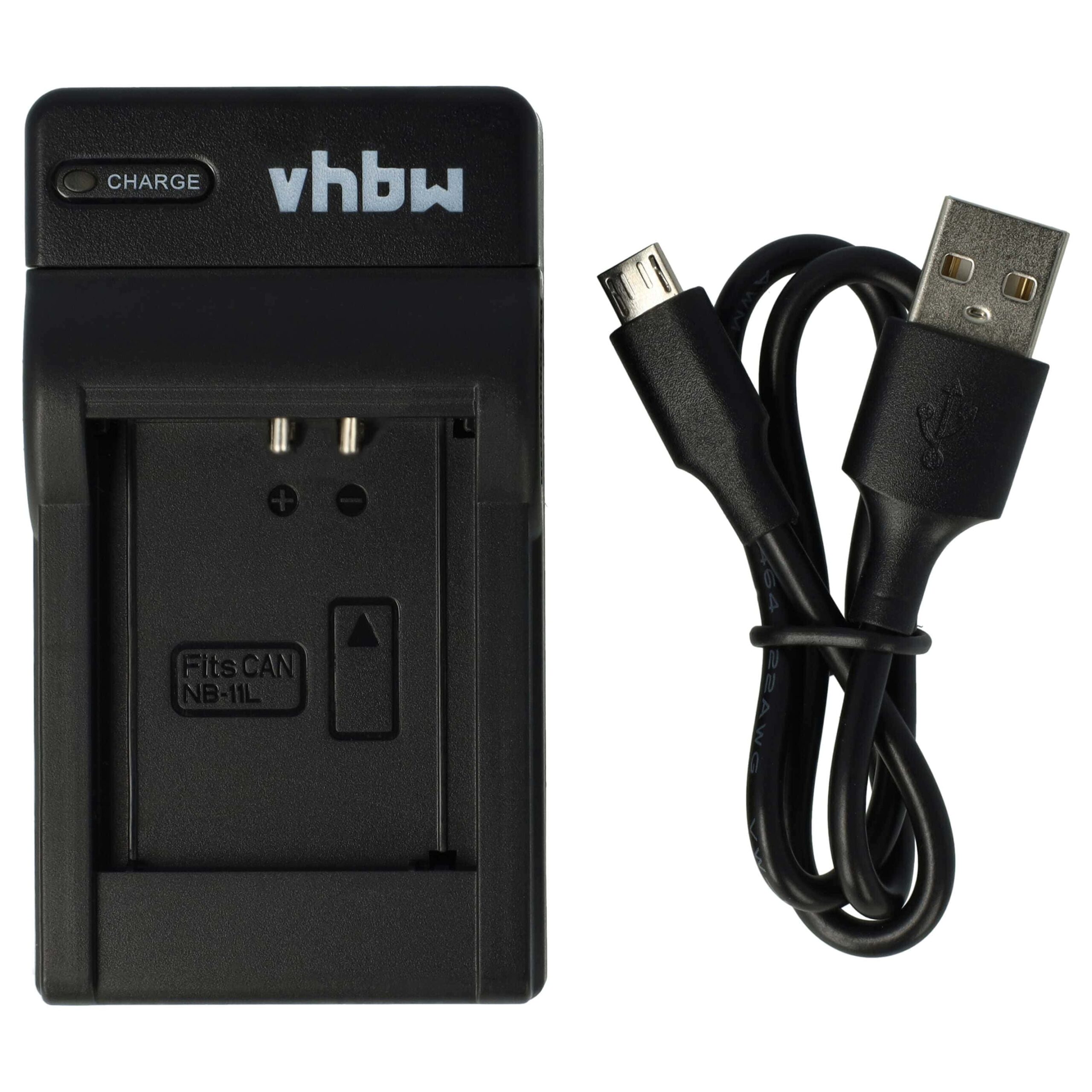 Carregador USB-C + Cabo USB-C vhbw para Câmaras Canon - Substitui CB-2LDE