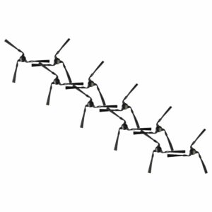 10x Escovas Laterais para Aspirador Robô Miele RX-SB2, RX1-SB, 9724010 - 3 braços, preto