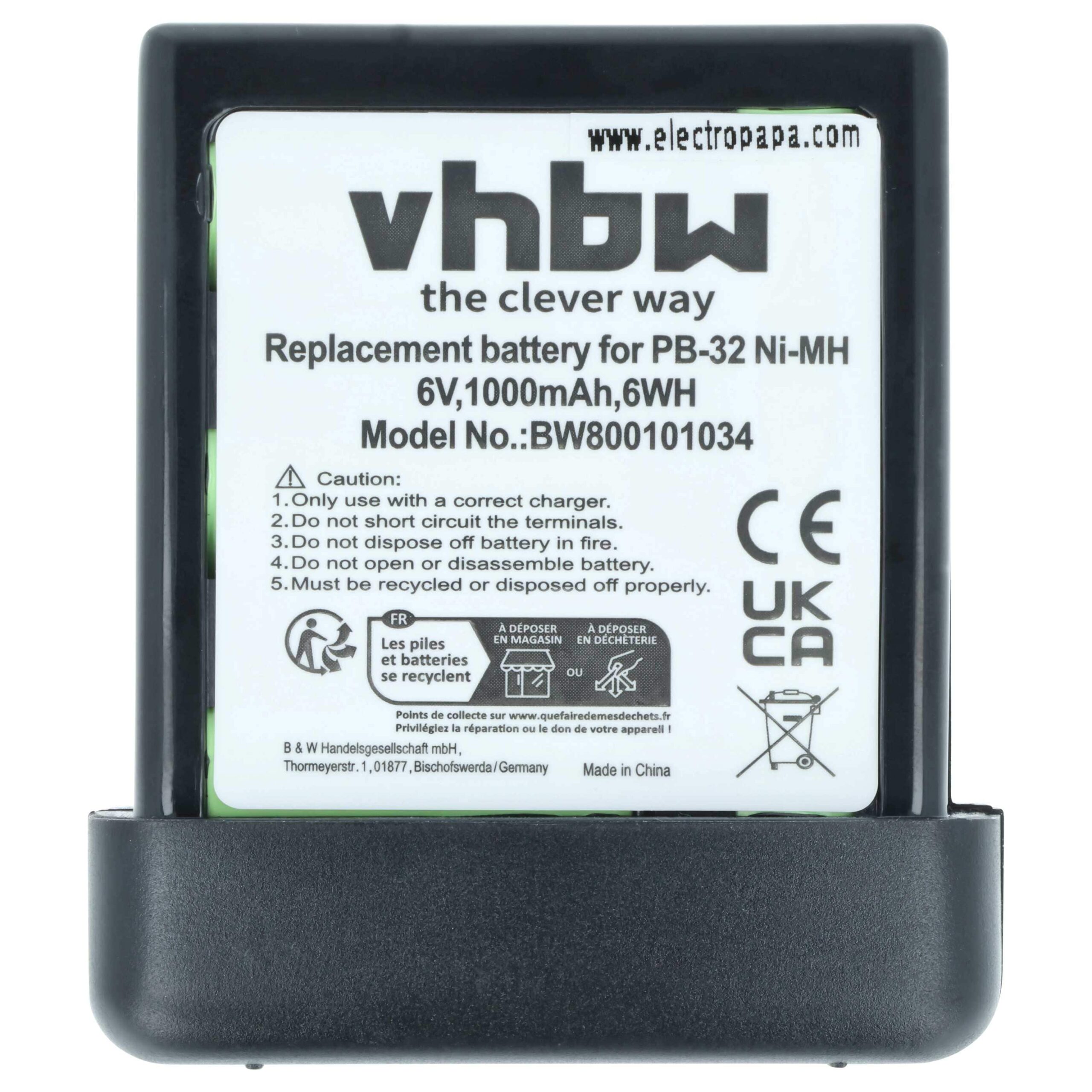 2x Bateria vhbw para Rádio Kenwood PB-32, PB-32H, PB-33 - 1000 mAh 6 V NiMH - Image 3