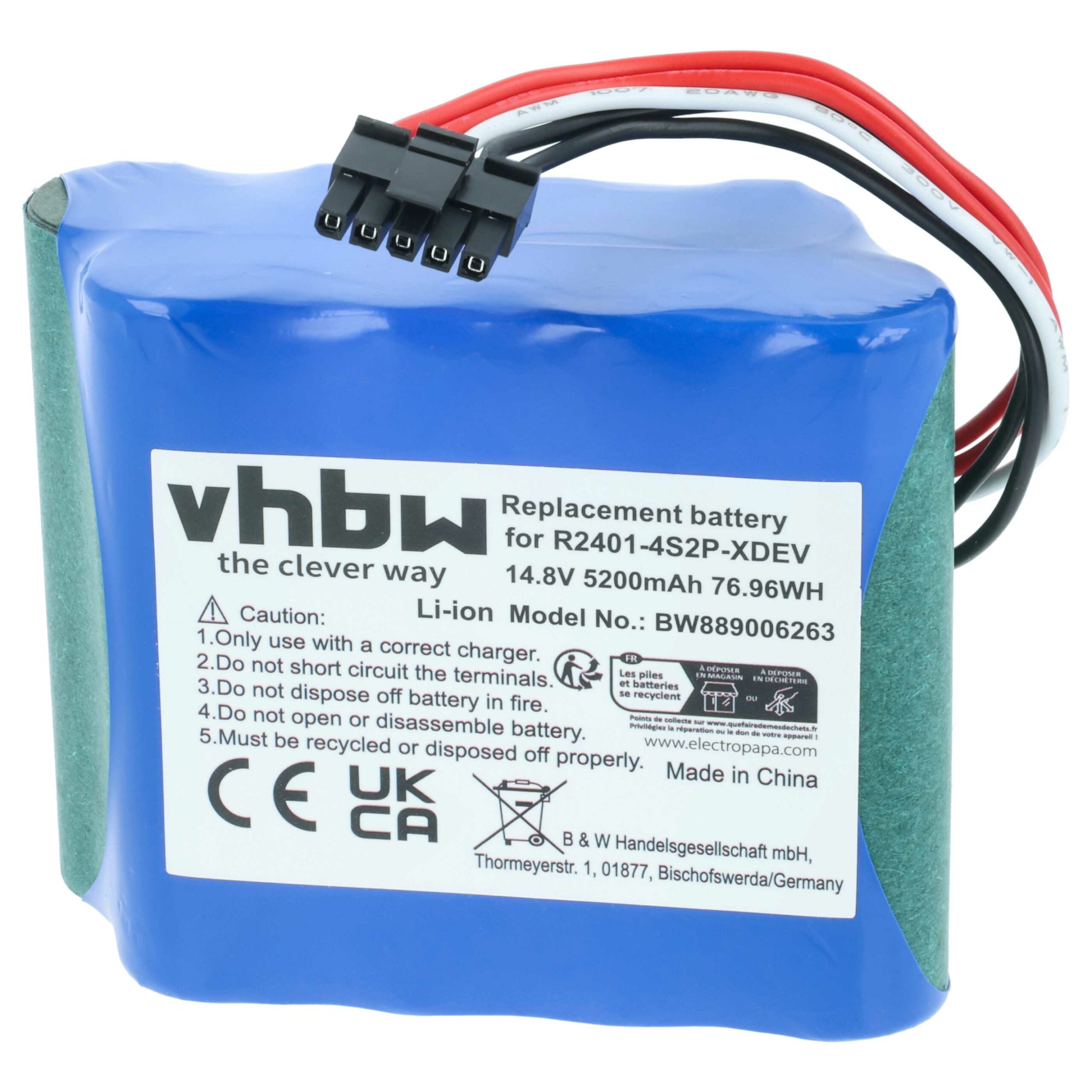 Bateria de substituição vhbw para Dreame R2401-4S2P-XDEV - 5200mAh, 14.8V, Li-Ion - Image 3