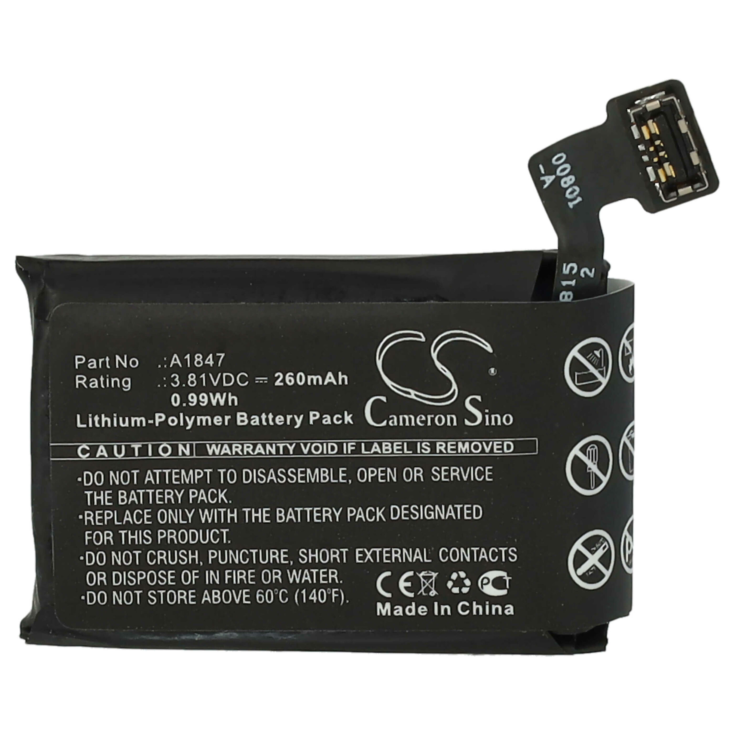 Bateria para Apple Smartwatch A1847 - 260 mAh 3.81 V Li-polymer + Ferramentas