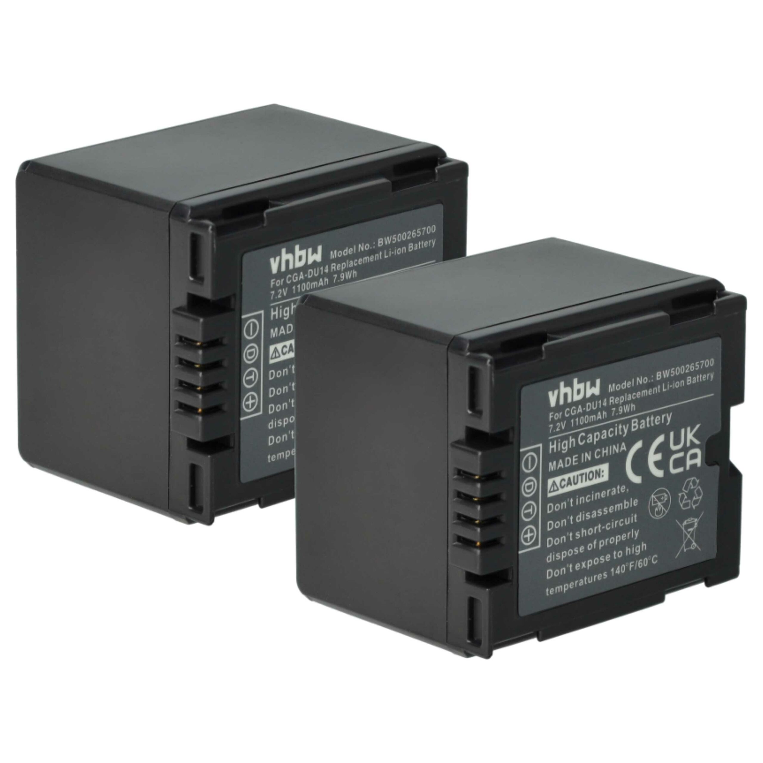 2x Bateria vhbw compatível com Hitachi DZ-BP07s, DZ-BP21, DZ-BP14s - 1100mAh, 7.2V, Li-Ion