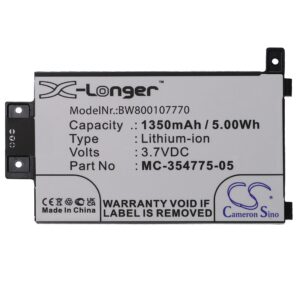 Bateria vhbw para Amazon Kindle - 1350 mAh 3.7 V Li-Ion (S13-R1-D, MC-354775-05)