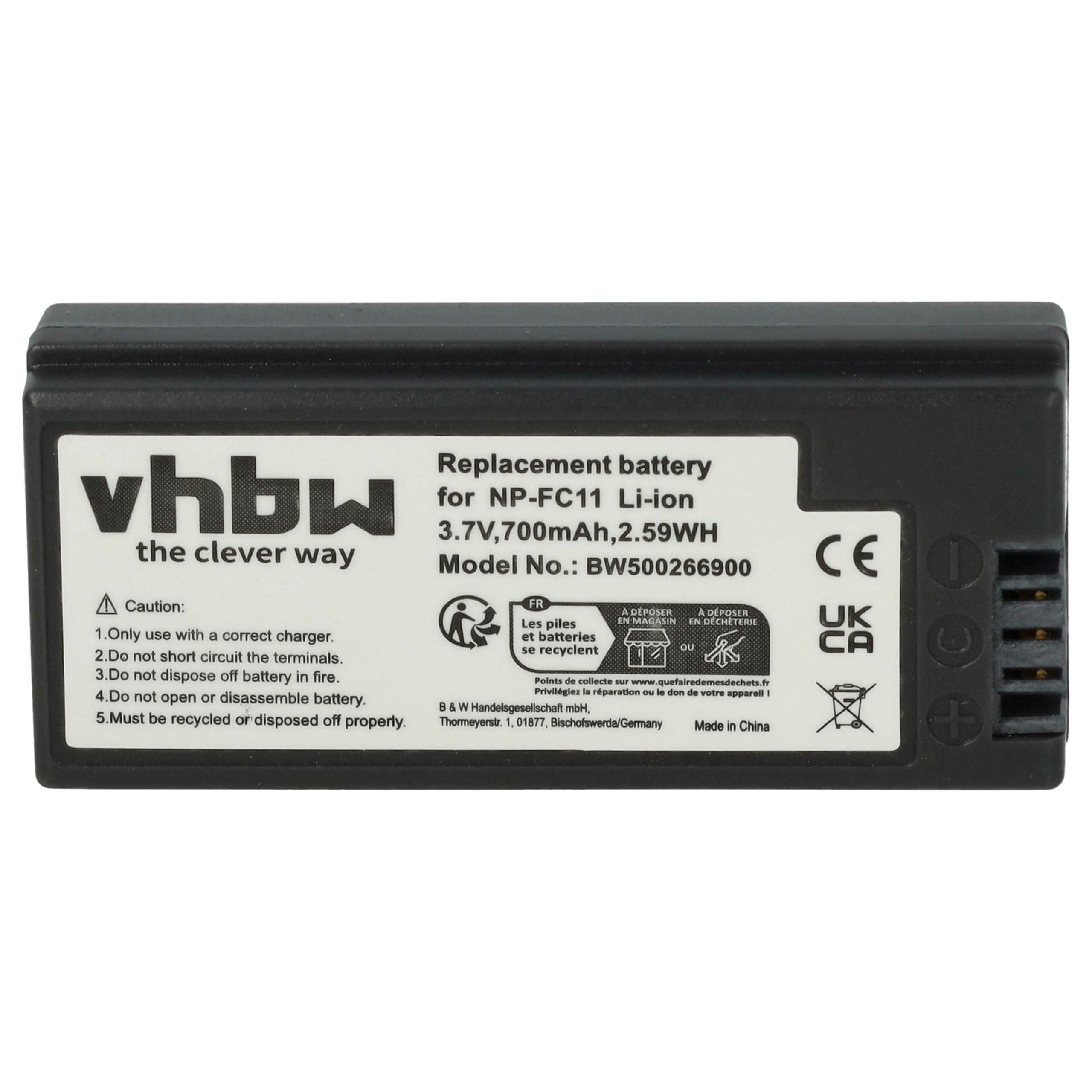 Bateria compatível com Sony NP-FC10, NP-FC11 - 700mAh, 3.6V, Li-Ion vhbw - Image 3