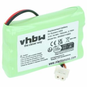 Bateria vhbw 750 mAh 3.6 V compatível com Slendertone, Motorola, OPTEX