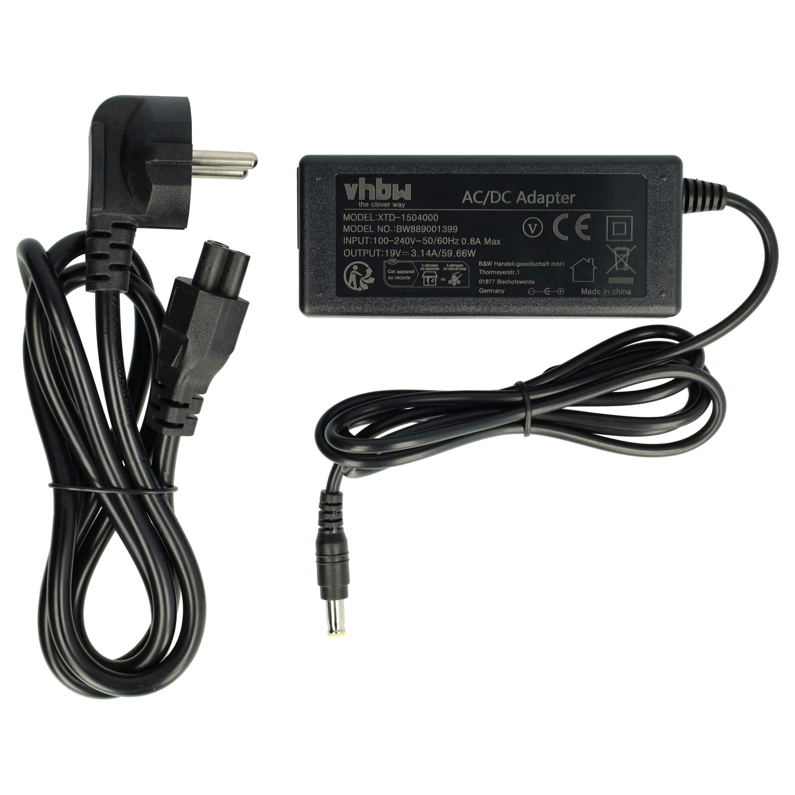 Adaptador de Alimentação para Estação de Carregamento Yujin Robot (Substitui Samsung AD-6019) - vhbw