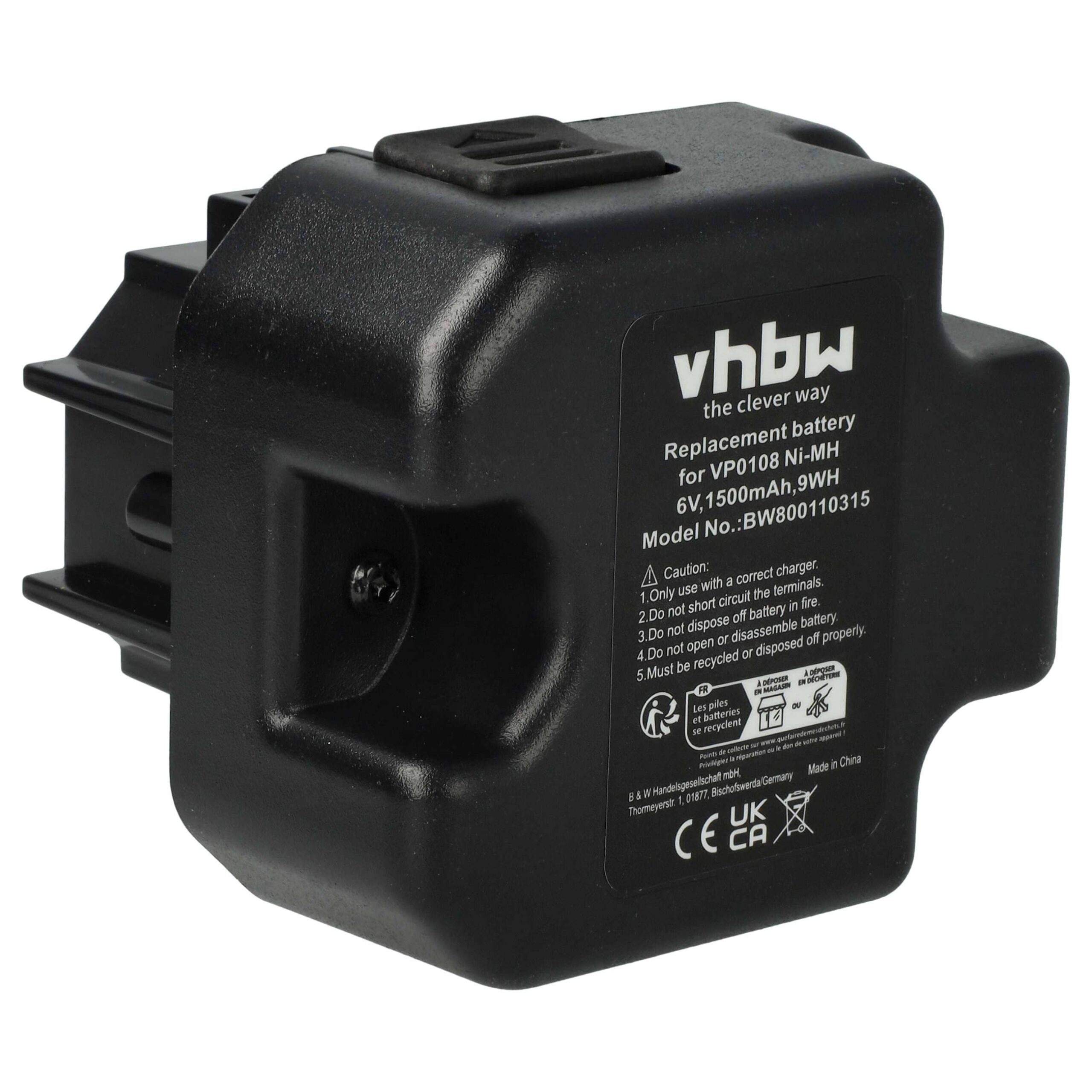 Bateria vhbw 6V 1500 mAh NiMH para Senco VP0108, VP0109 - Ferramentas Elétricas - Image 2