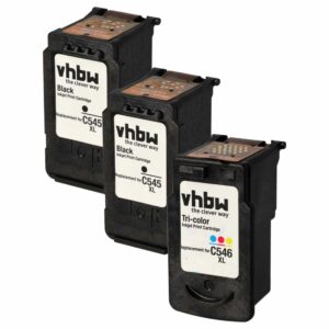 Pack 3 Cartuchos de Tinta vhbw para Canon PG-545XL, PG-545, CL-546, CL-546XL - Impressora IP2820