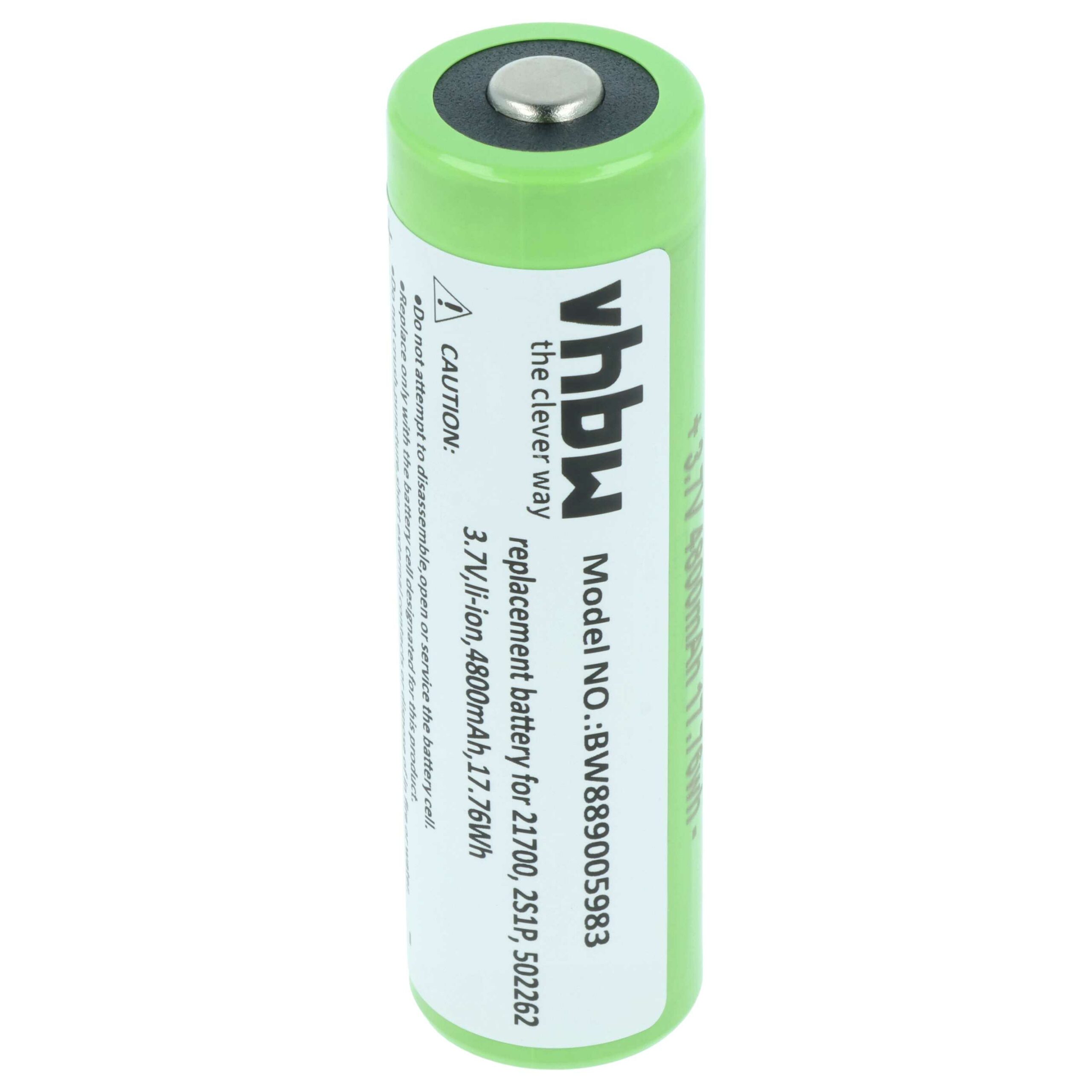 Bateria vhbw 5x compatível com Ledlenser 2S1P - 4.8 Ah 3.7 V Li-Ion - Image 3